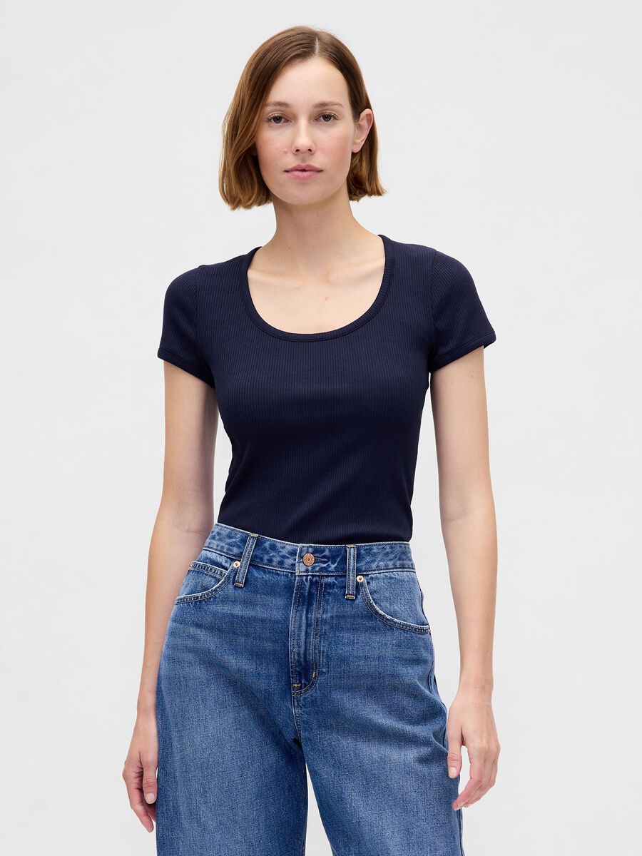 Blue Short-Sleeve T-shirt Woman_0