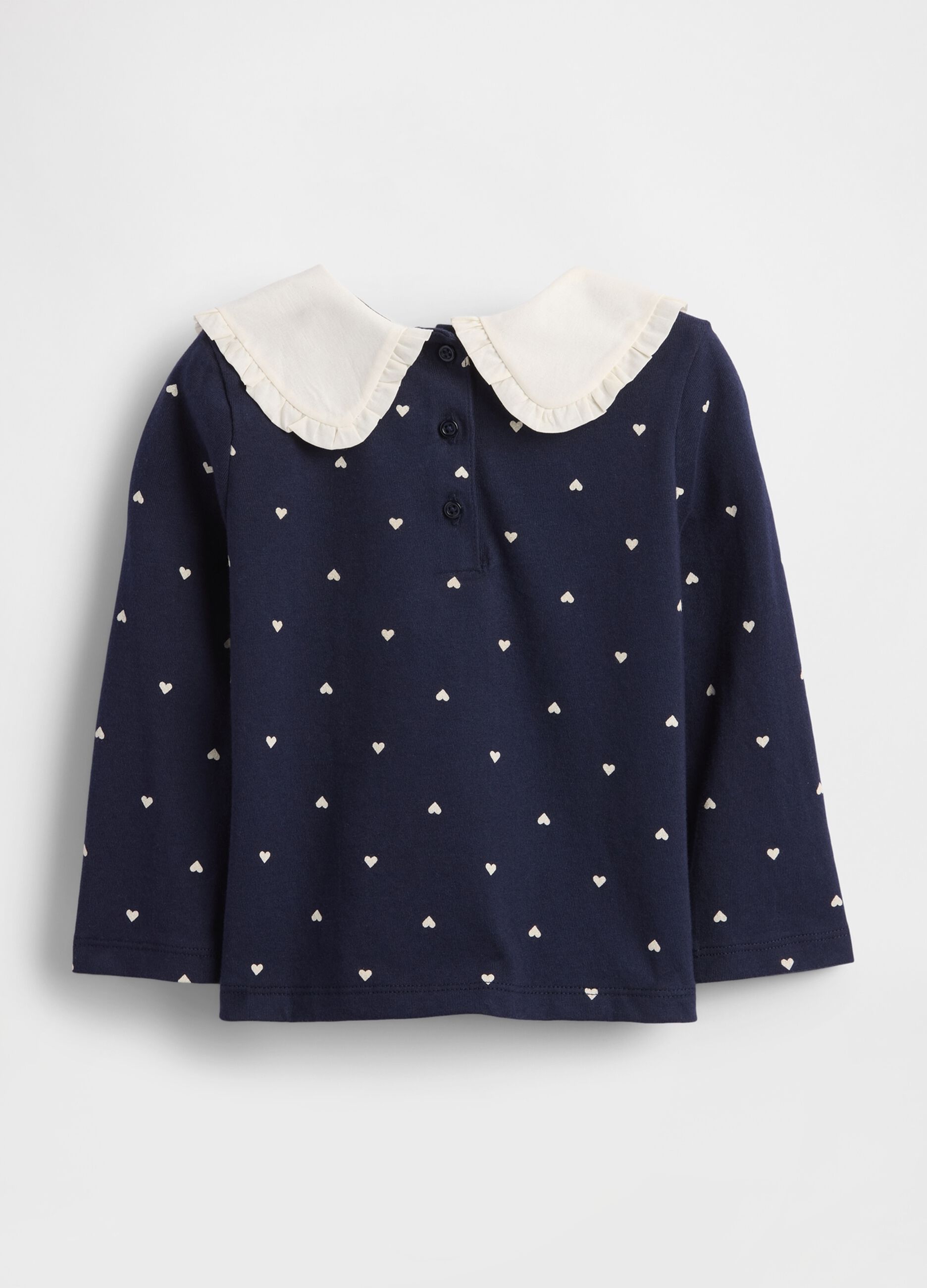 Maglietta a maniche lunghe blu in cotone_1