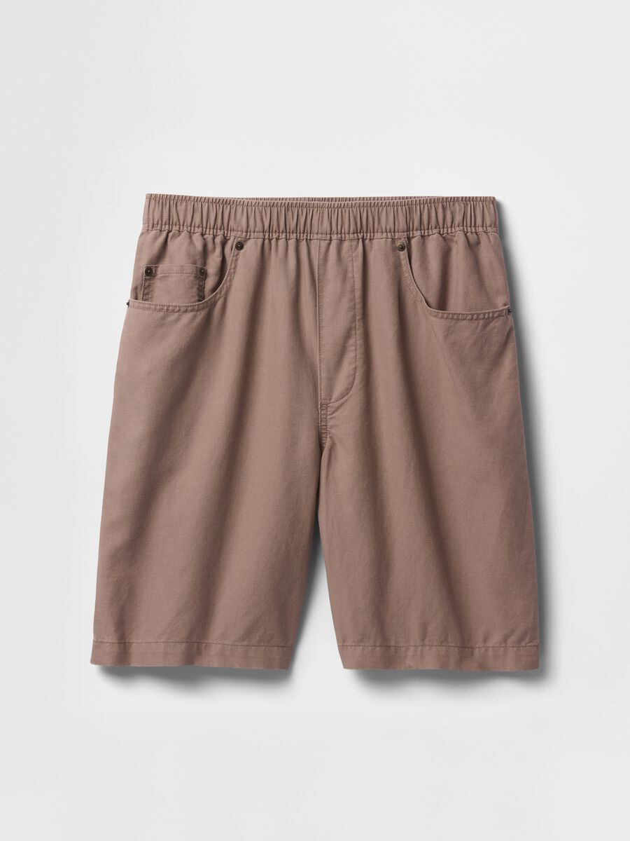 Shorts marroni in lino e cotone Gap Uomo_5