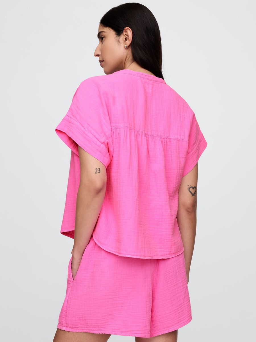 Camicia estiva rosa in cotone leggero Donna_1