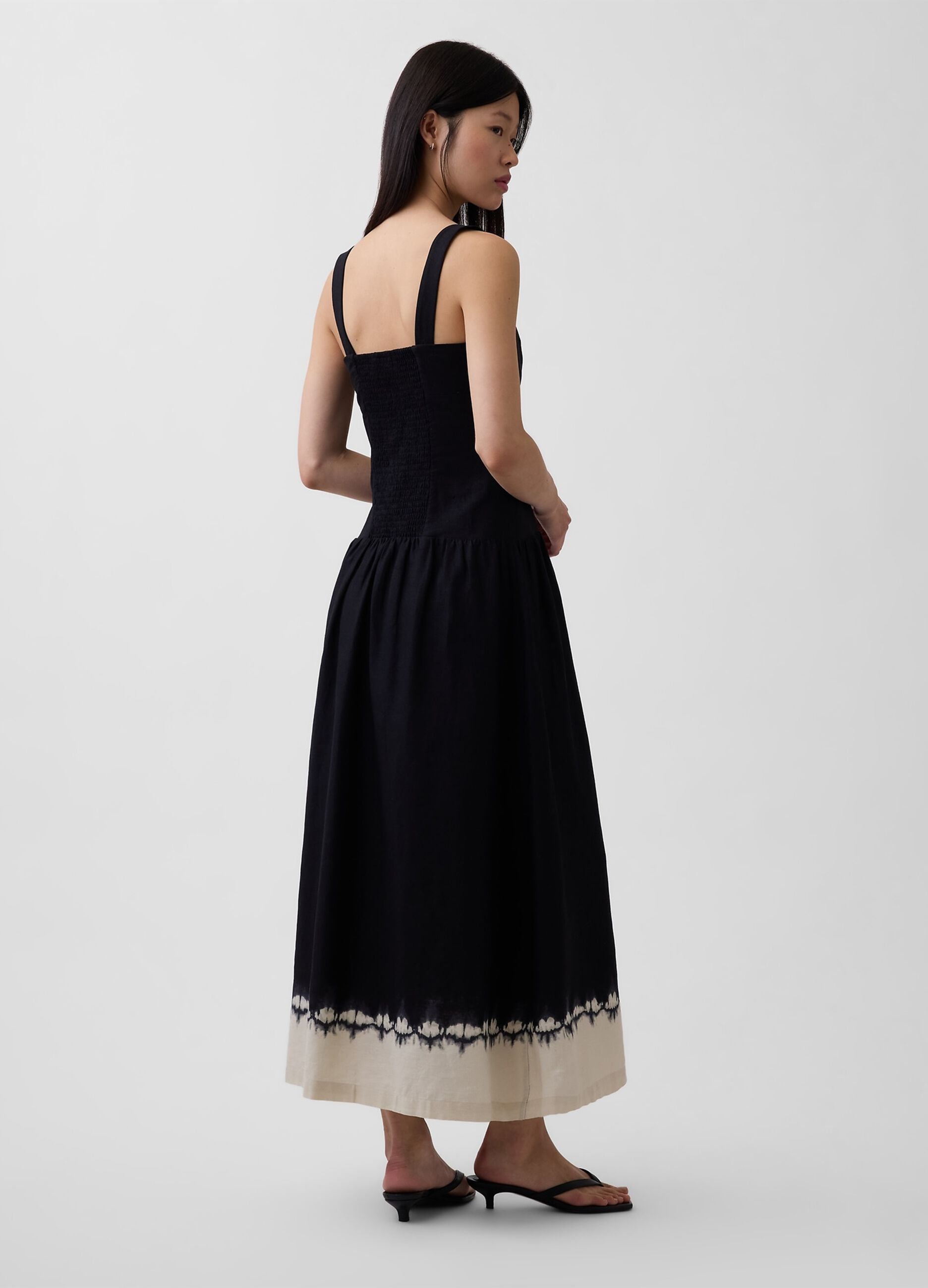 Abito midi in misto lino