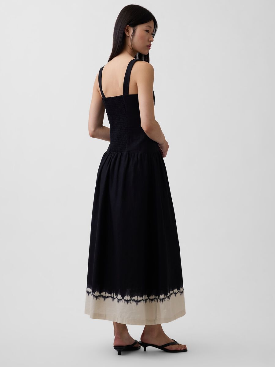 Abito midi in misto lino Donna_1