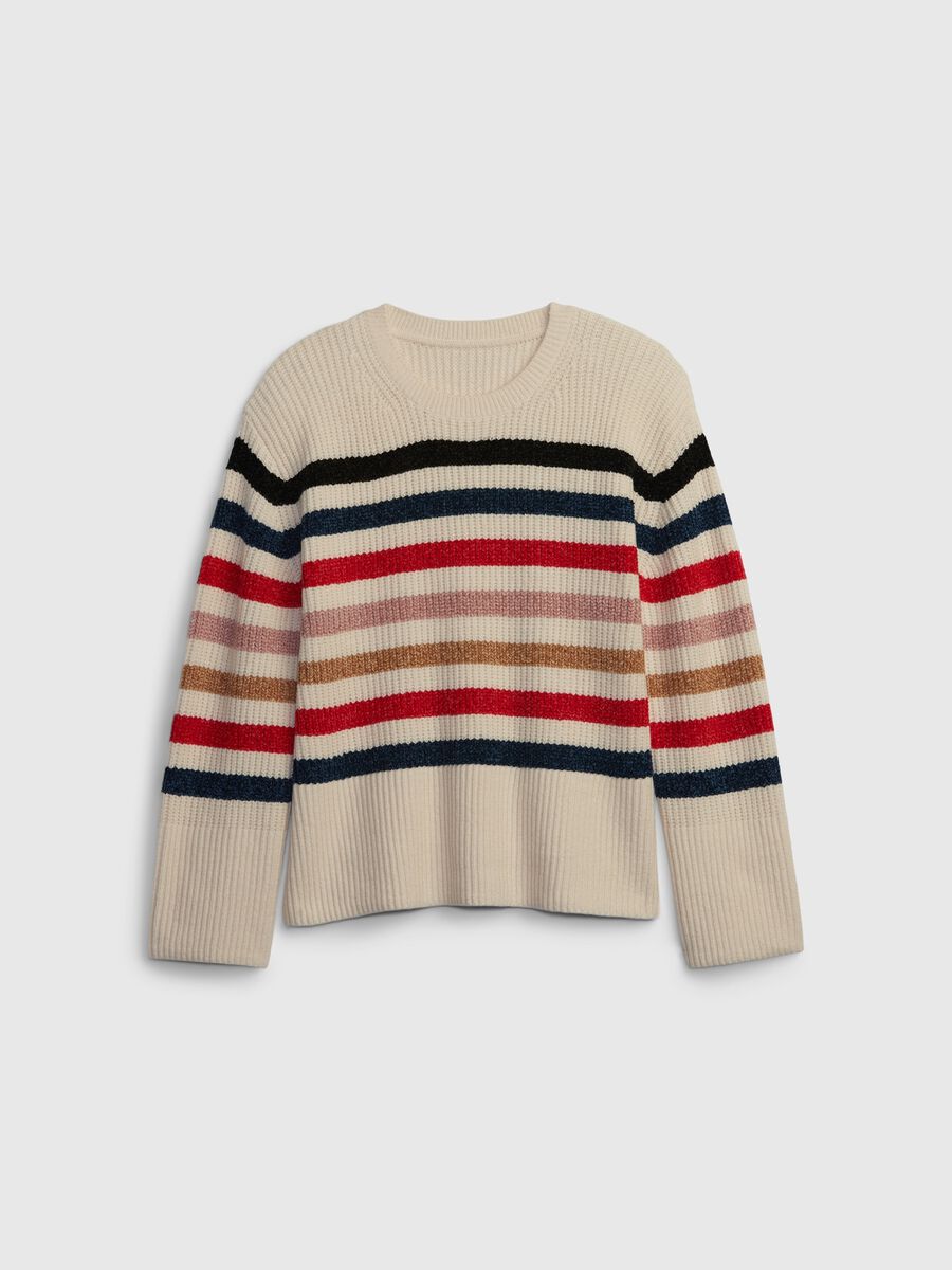 Oversize striped pullover with splits_3