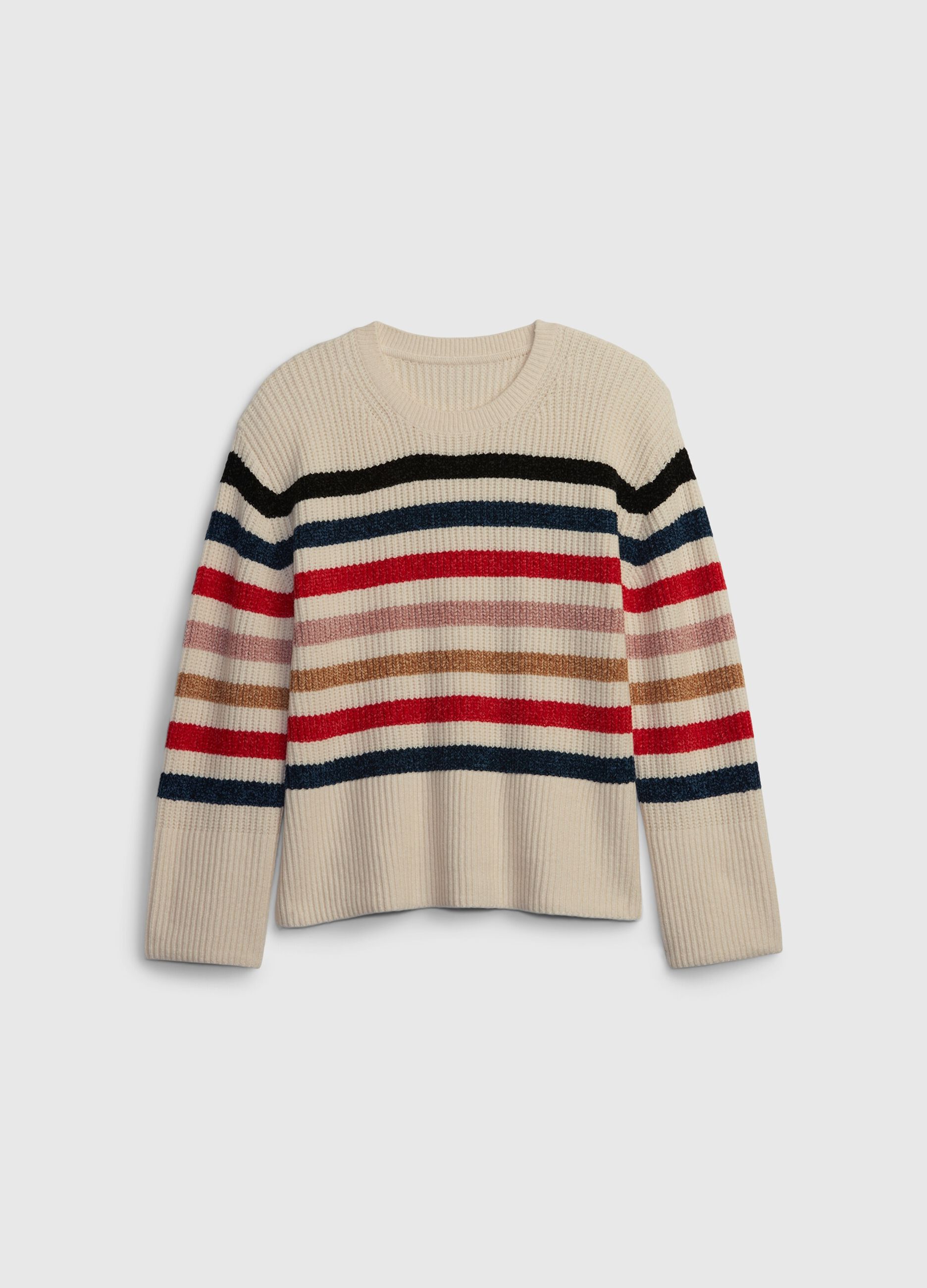 Oversize striped pullover with splits_3
