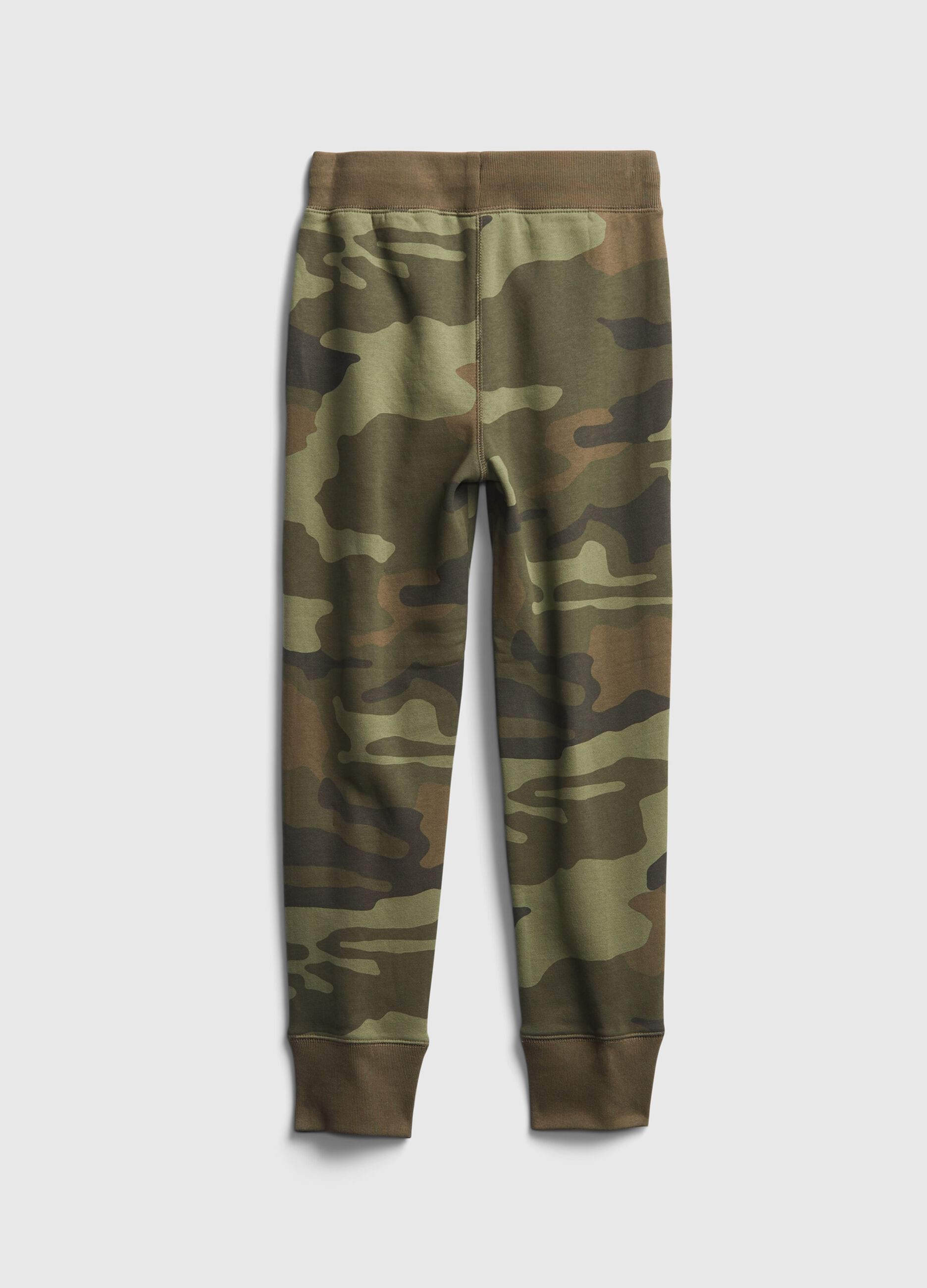 Joggers in felpa camouflage con ricamo logo_1
