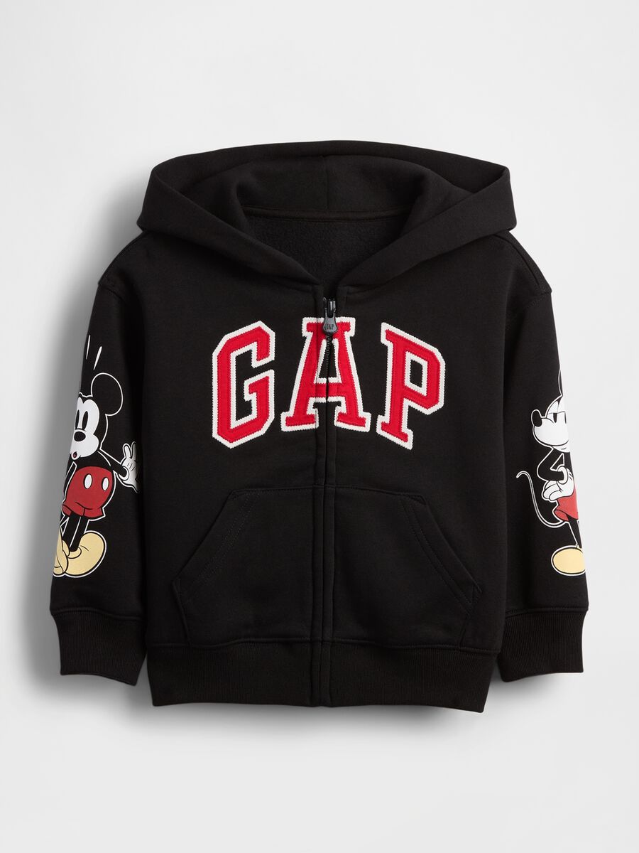 Felpa nera con cappuccio e zip Mickey Mouse Bimbo_0