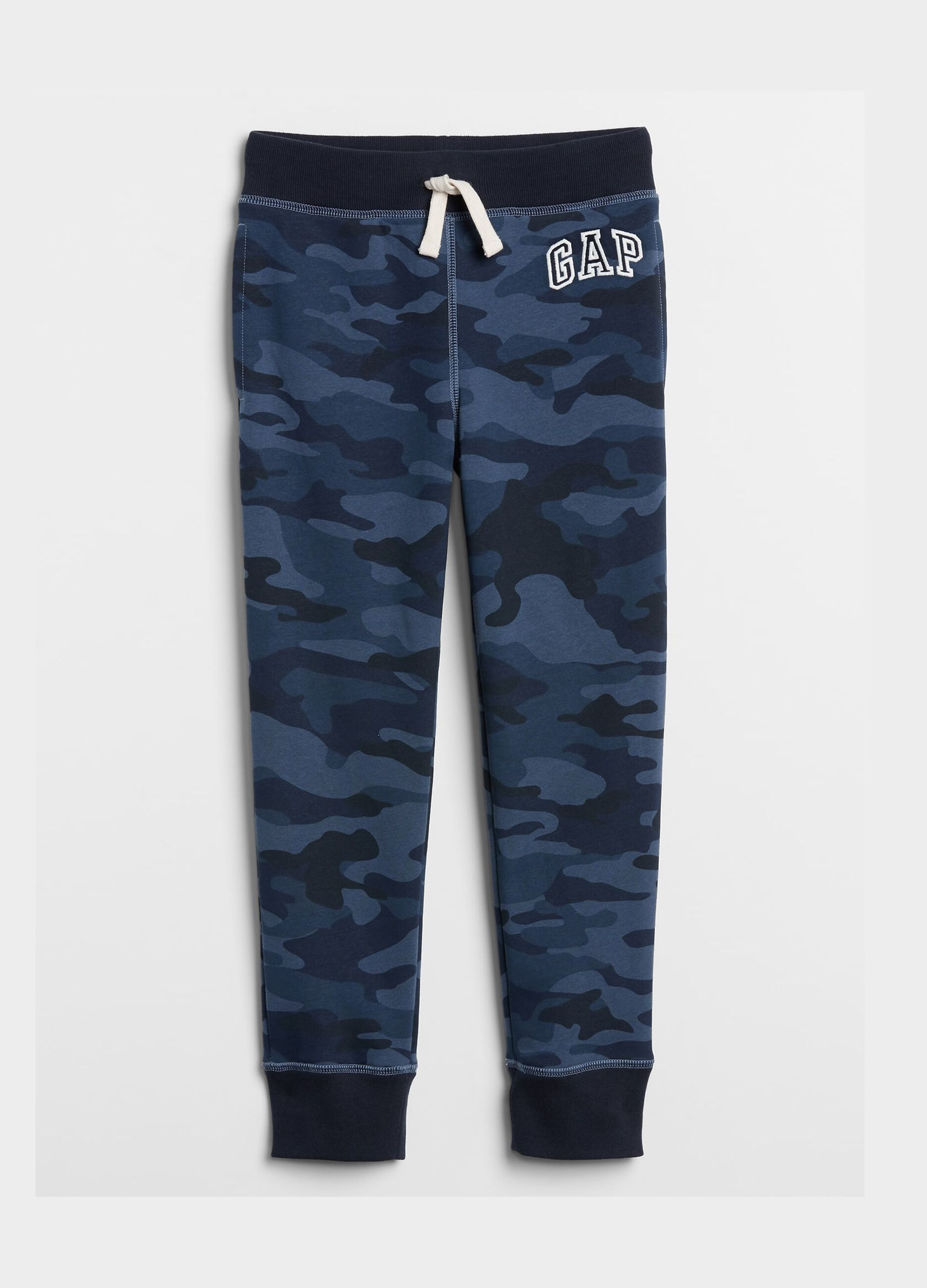 Plush camo joggers with embroidered logo