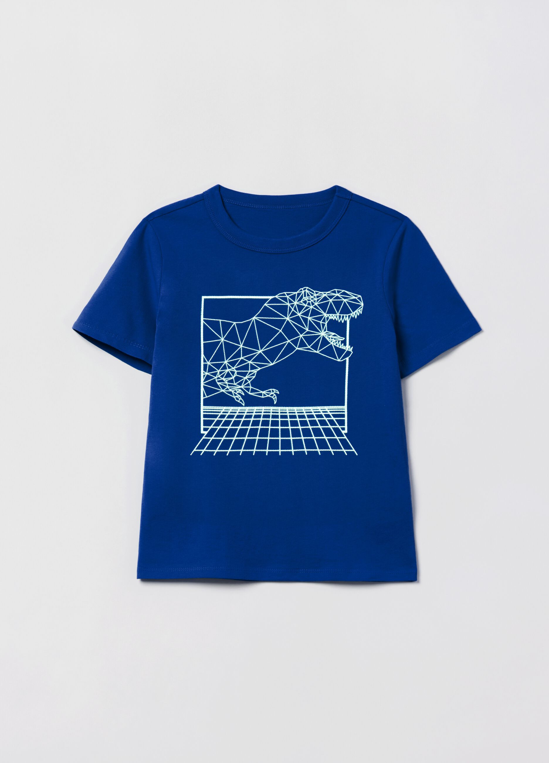 Cotton T-shirt with dinosaur print