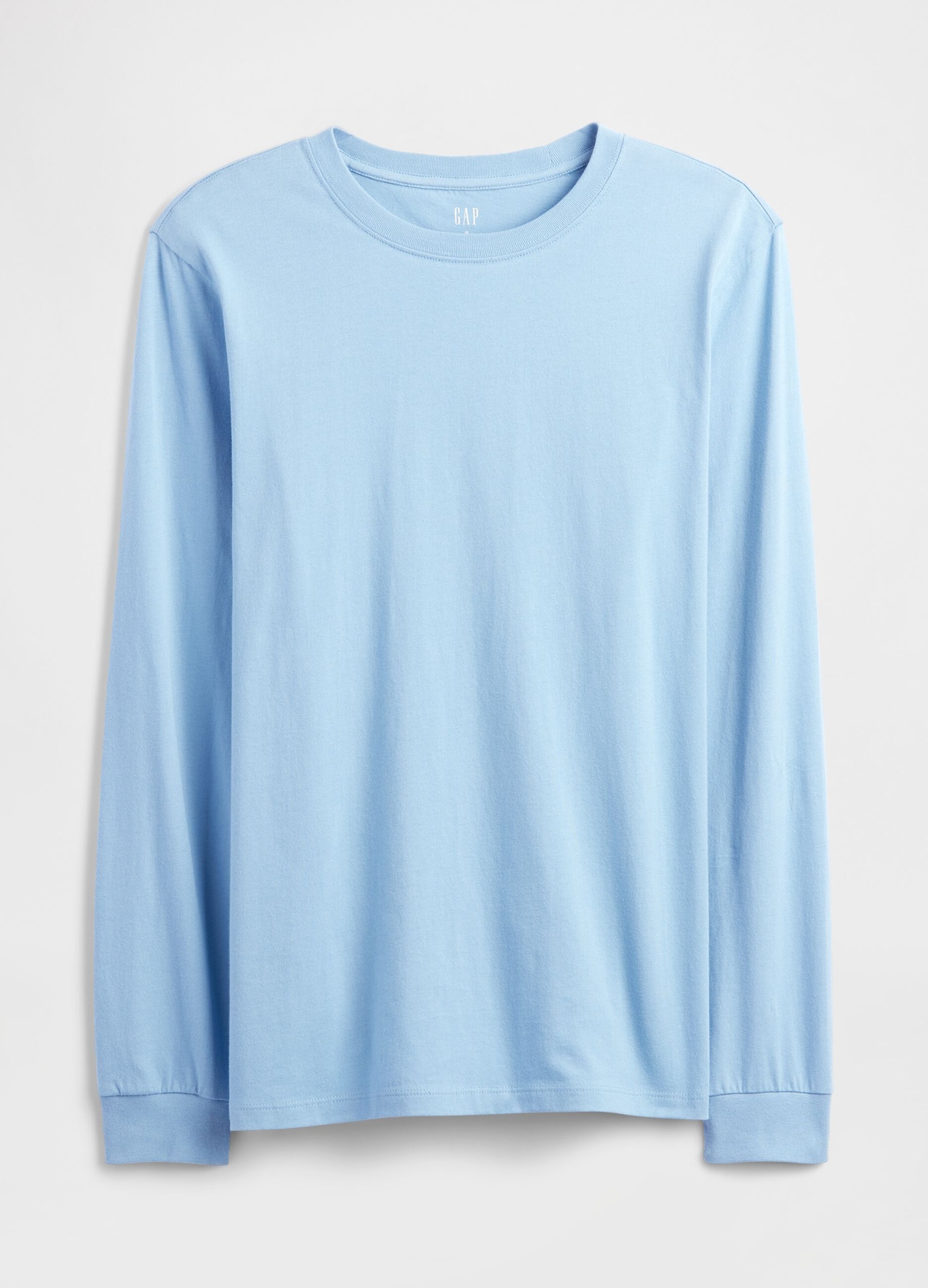 Long-sleeved blue cotton shirt