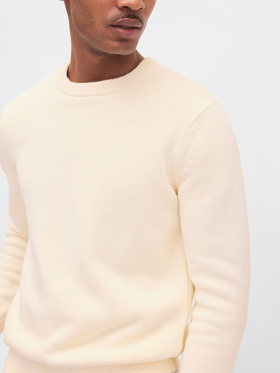 Pullover bianco in cotone Uomo_3