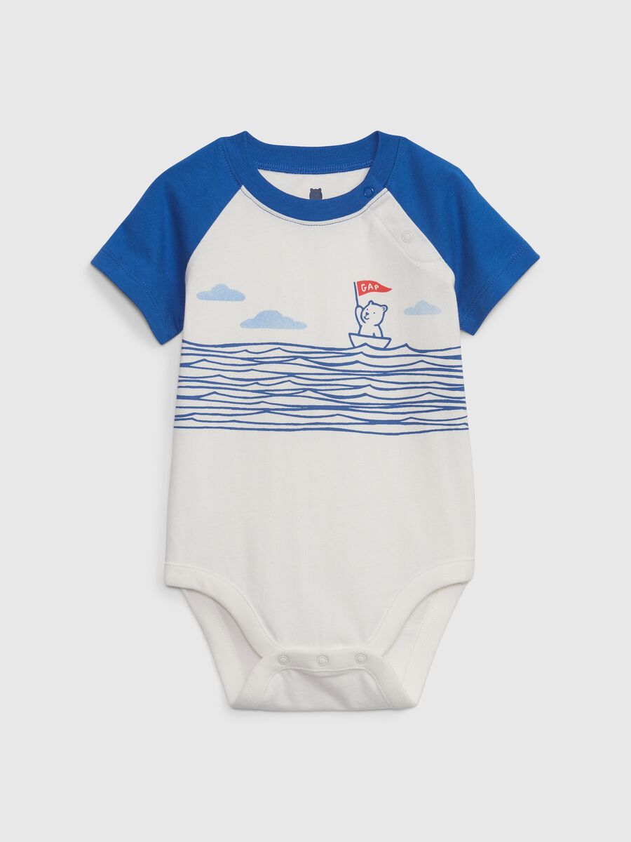 Organic cotton bodysuit with print Newborn Boy_0