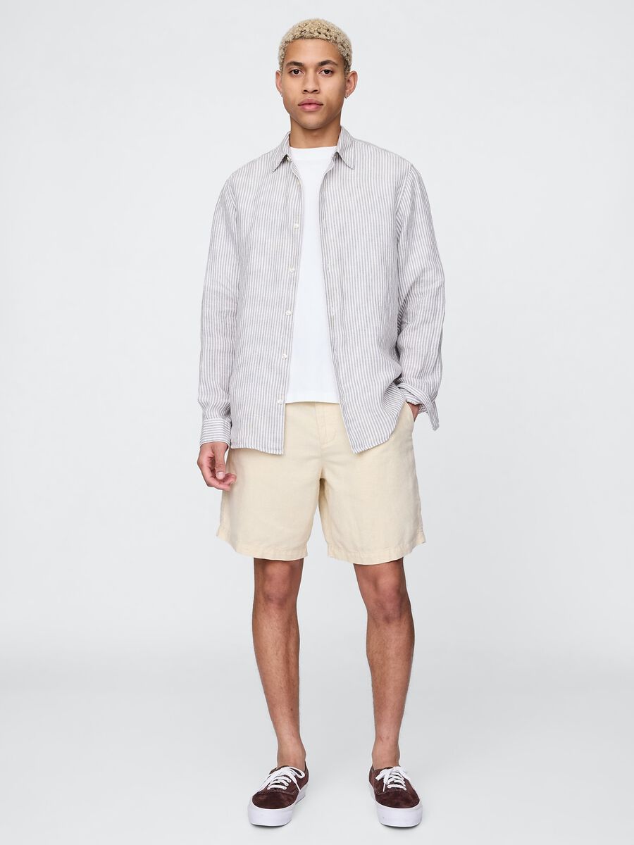 Shorts beige in misto lino e cotone Gap Uomo_0