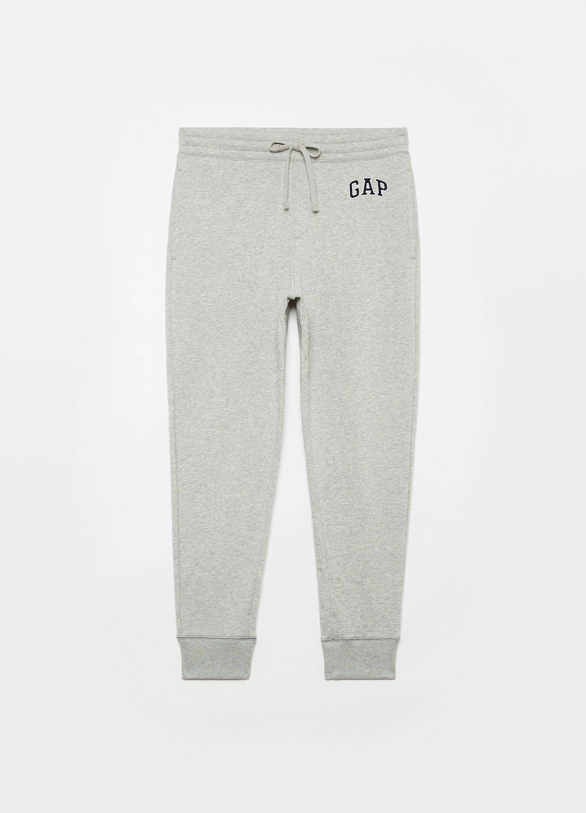 Joggers in felpa melange con ricamo logo_2