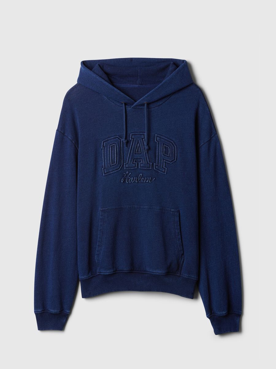 DAP x GAP Felpa in denim con cappuccio e logo Unisex_4