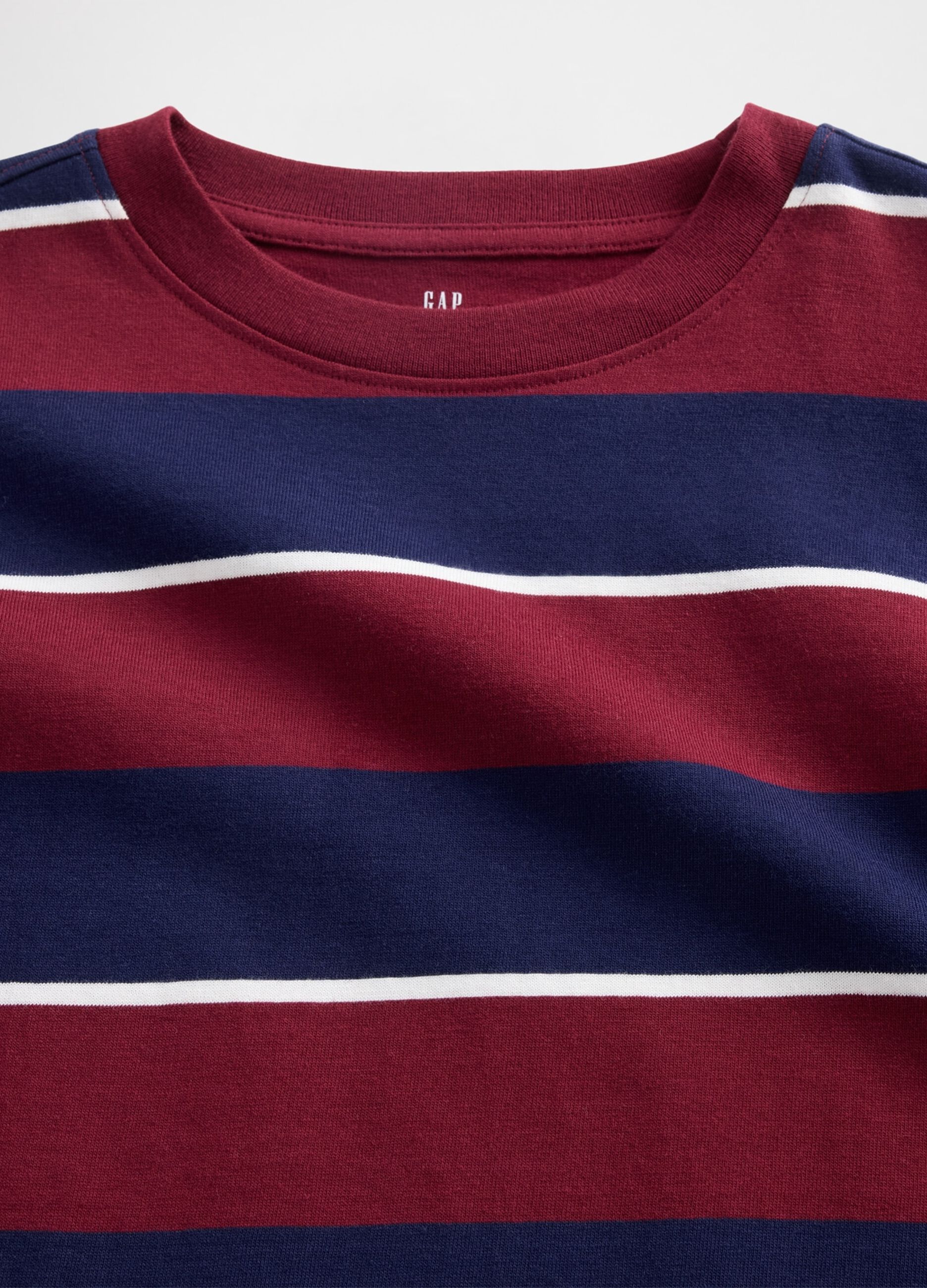 Long Sleeve Blue and Red Striped Cotton T-Shirt_1