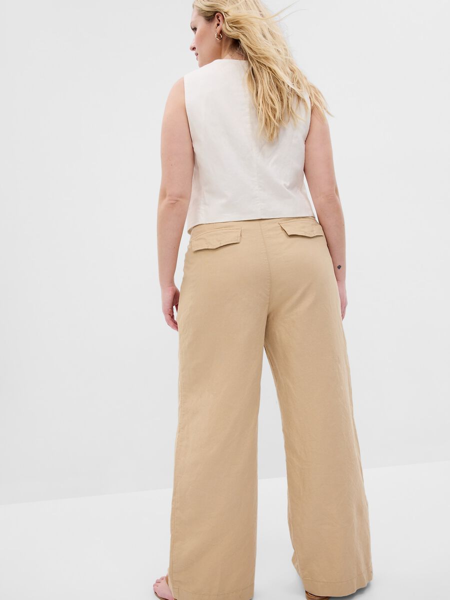 Wide-leg trousers with darts Woman_4