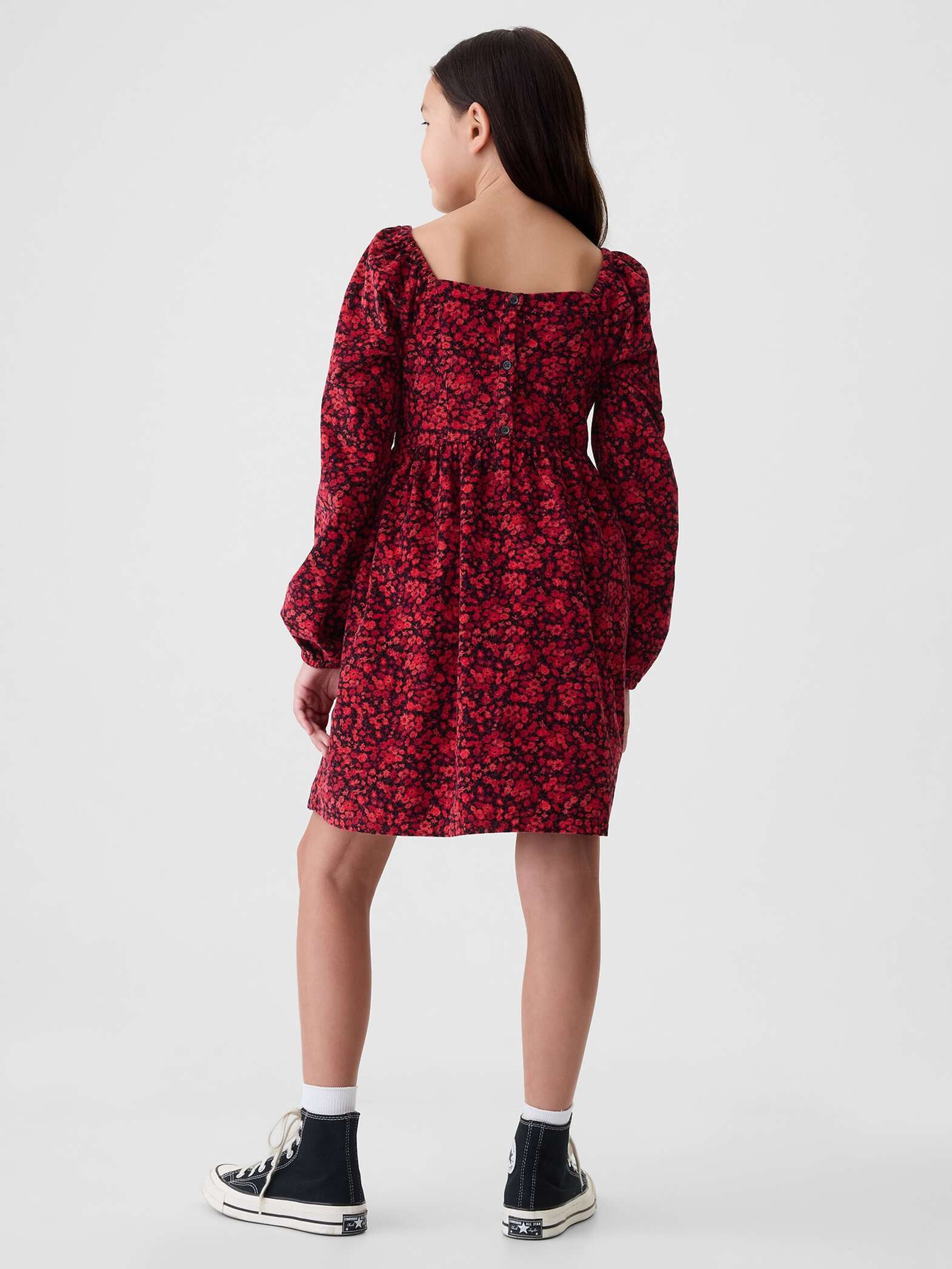 Vestito in cotone con maniche a sbuffo_1
