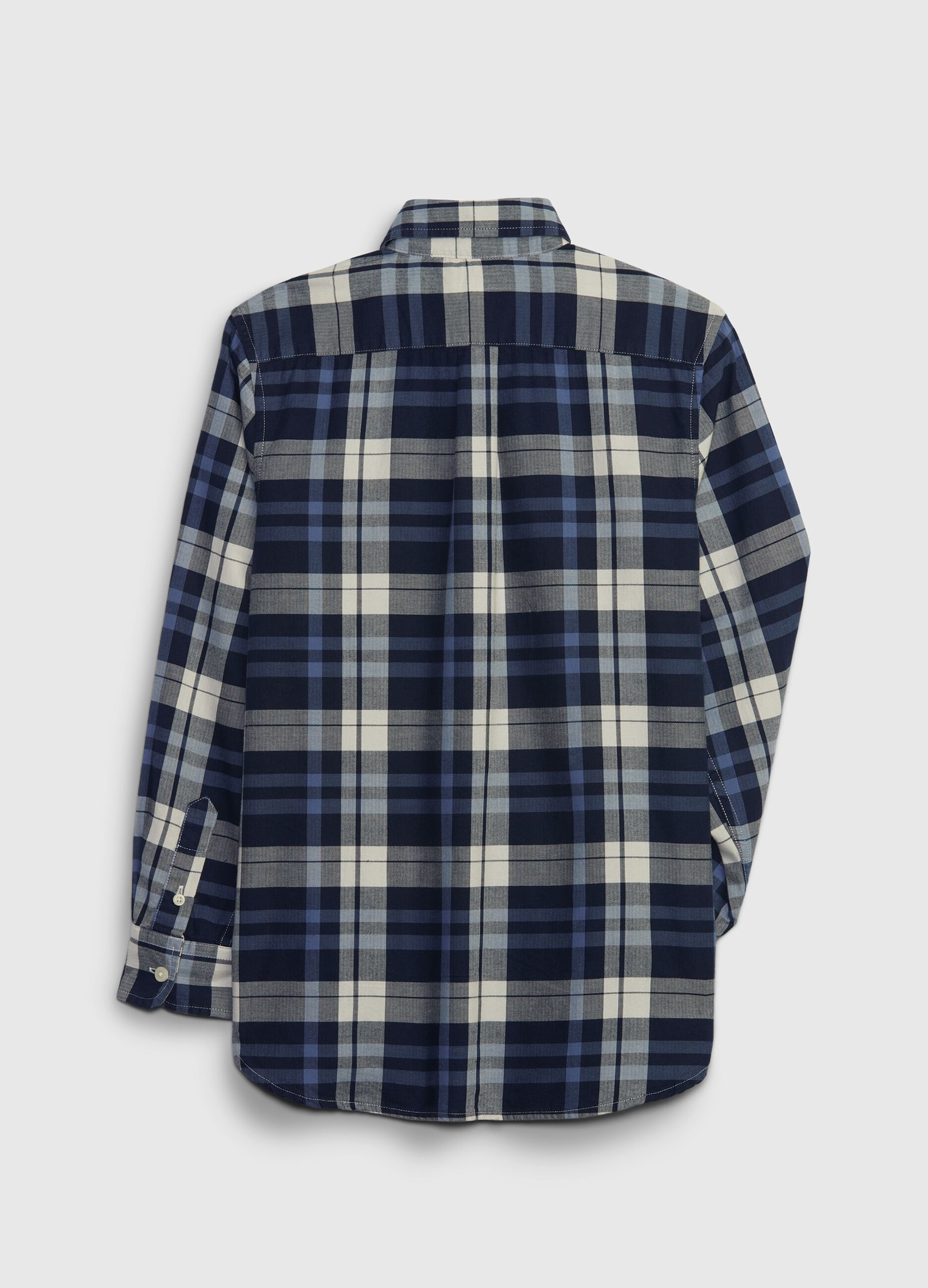 Poplin shirt with check print_1