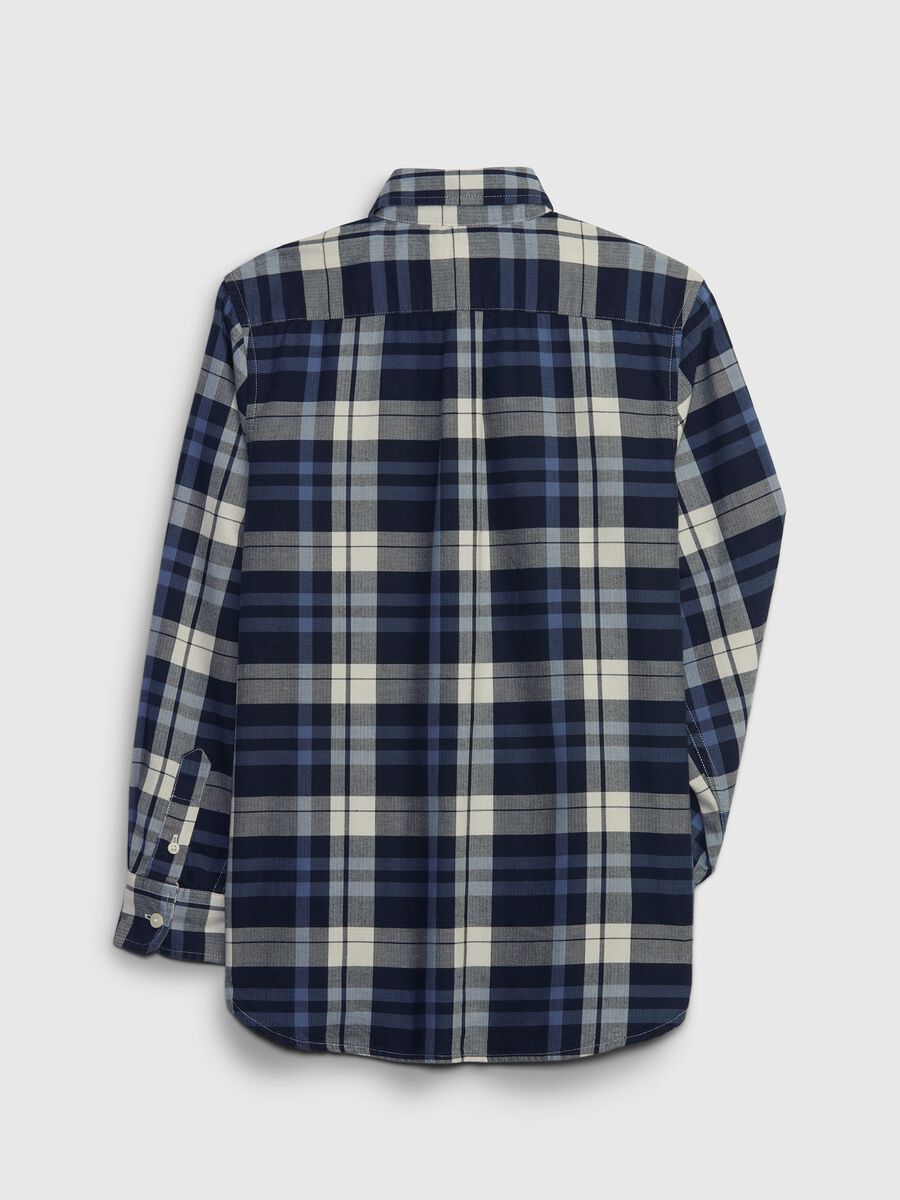 Poplin shirt with check print Boy_1