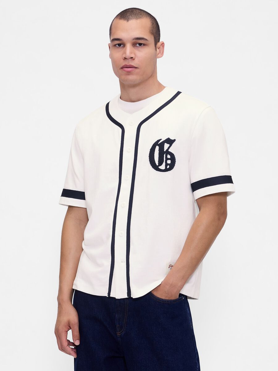 T-shirt baseball in cotone Uomo_0