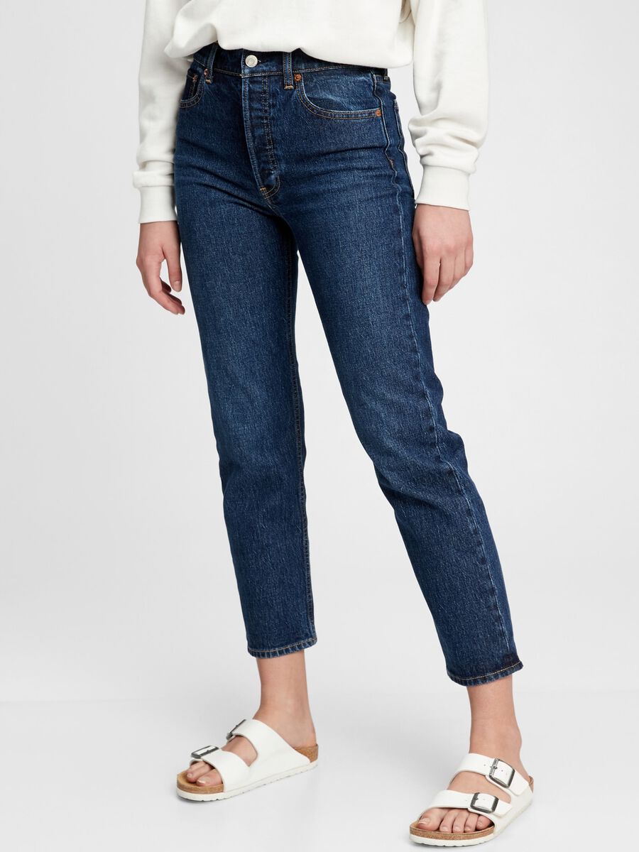 Jeans straight fit a vita alta Donna_2
