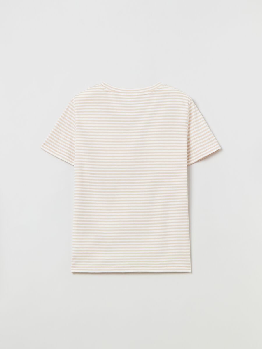 Slub cotton T-shirt with logo print Woman_1