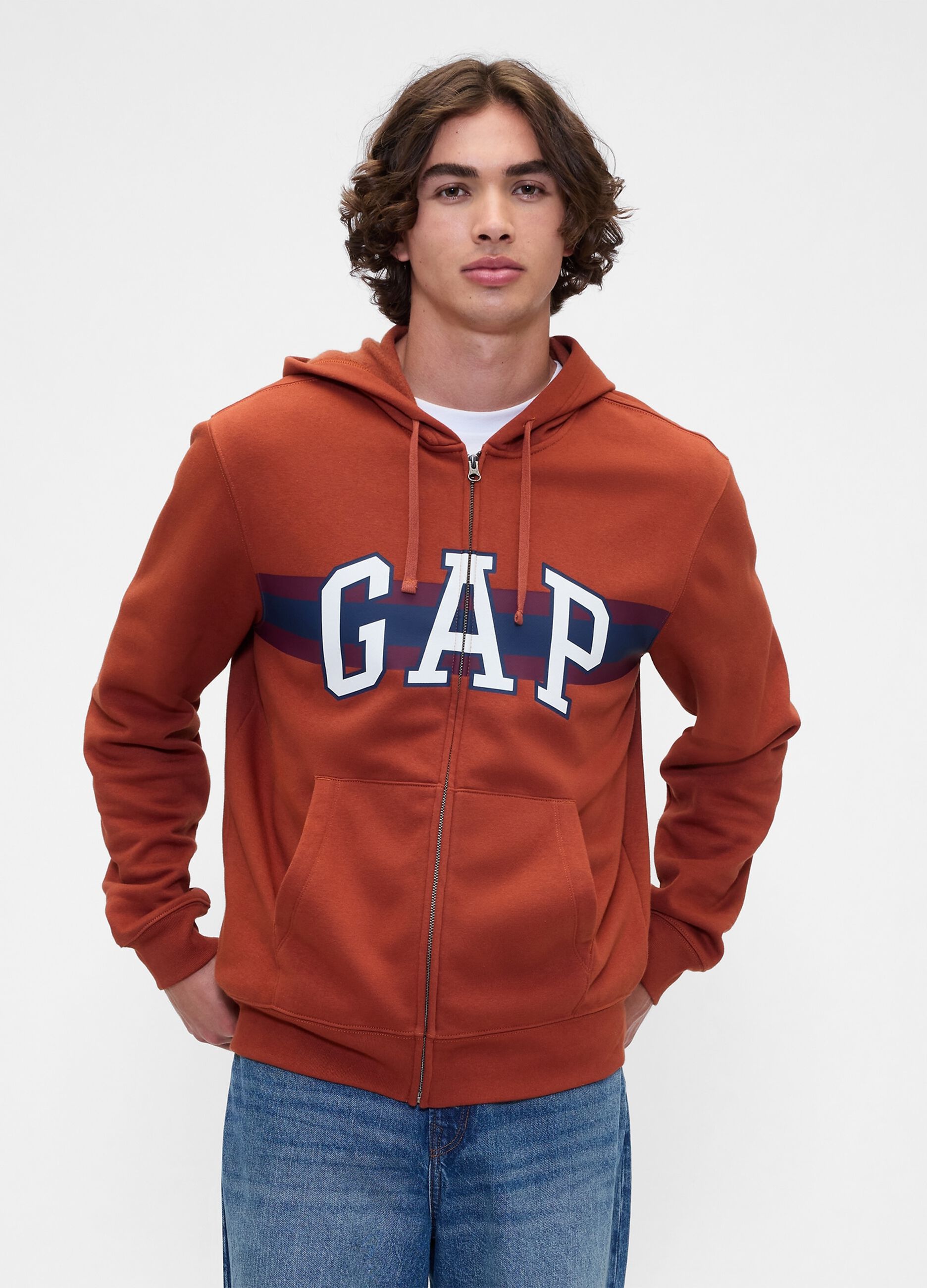 Felpa con cappuccio e zip