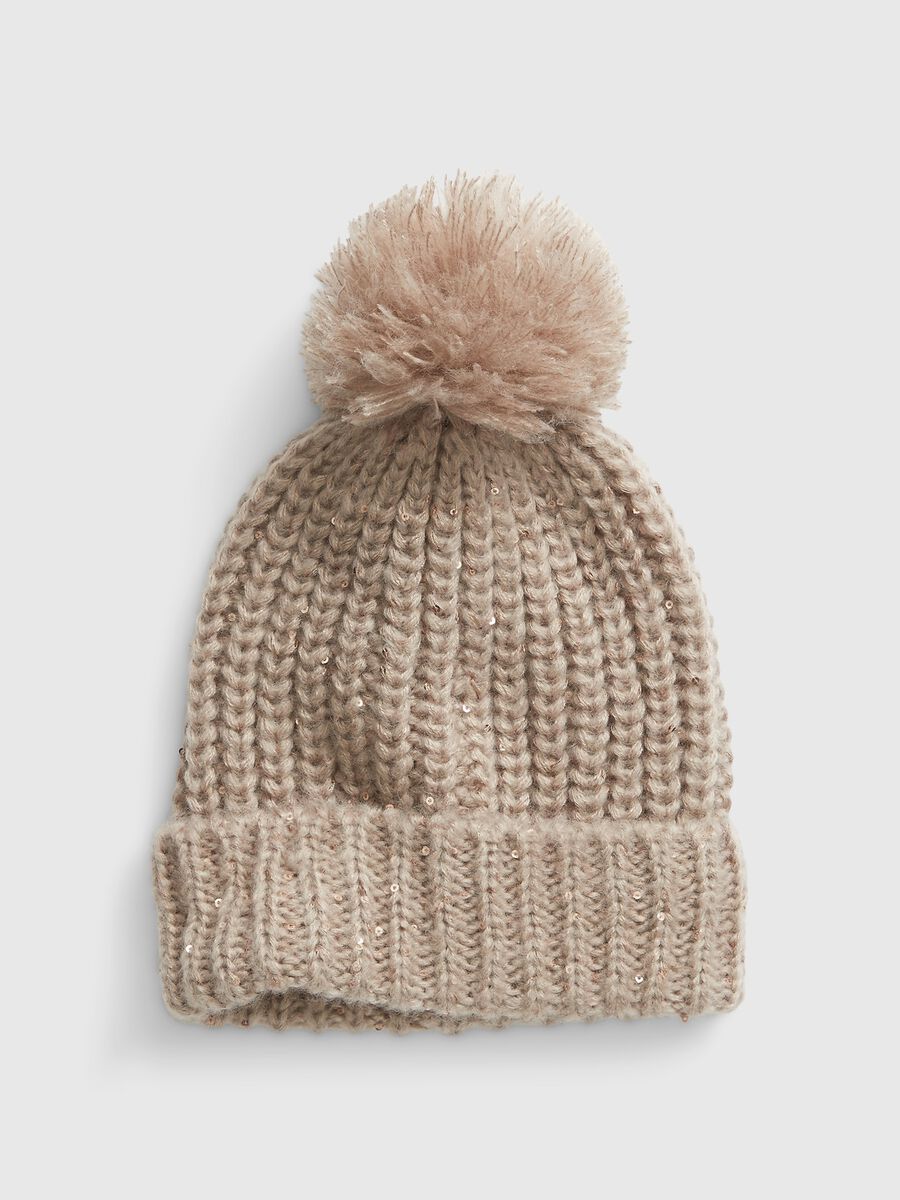 Bobble hat in knitted lurex Woman_0
