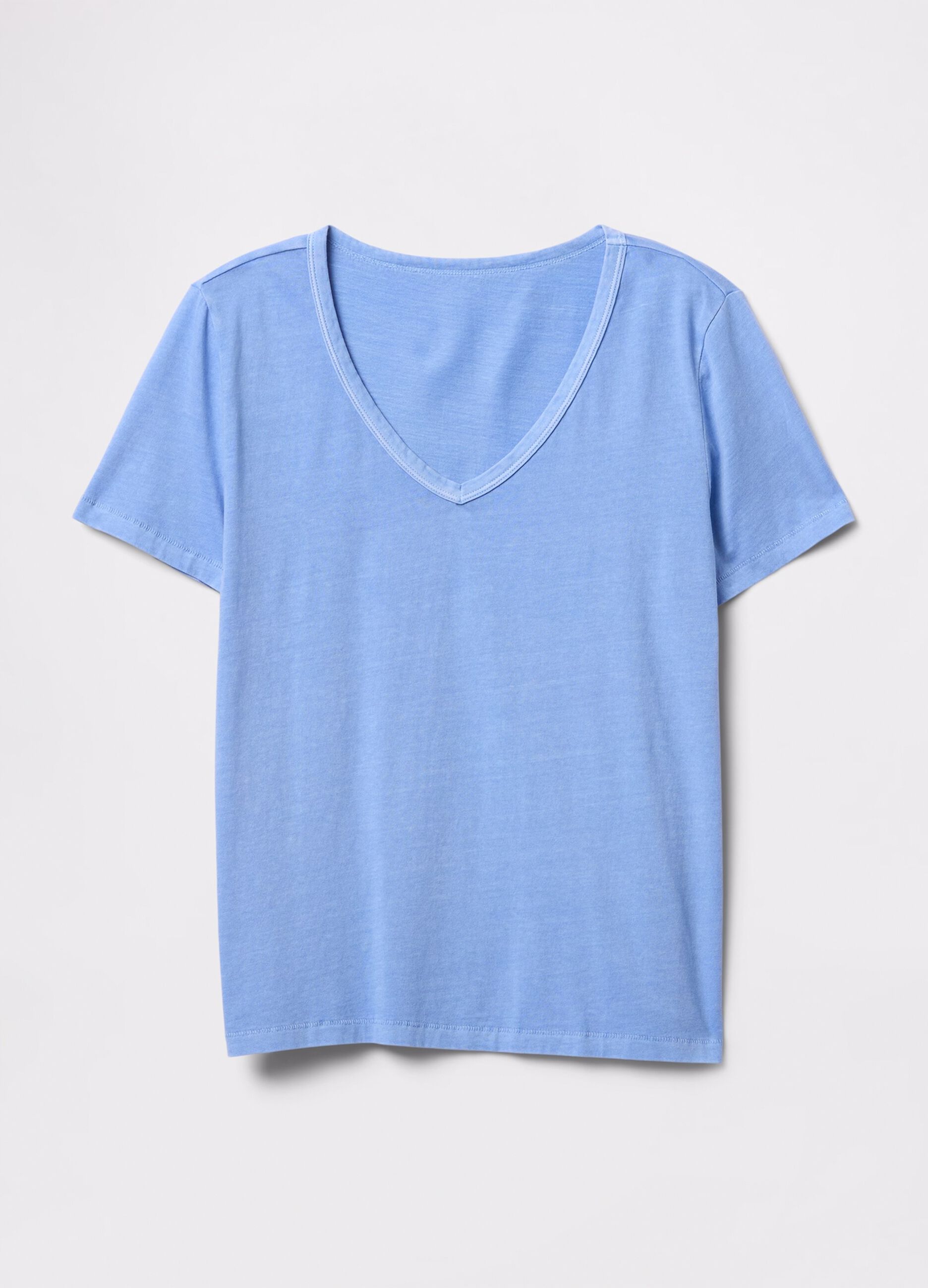 T-shirt azzurra a maniche corte_3