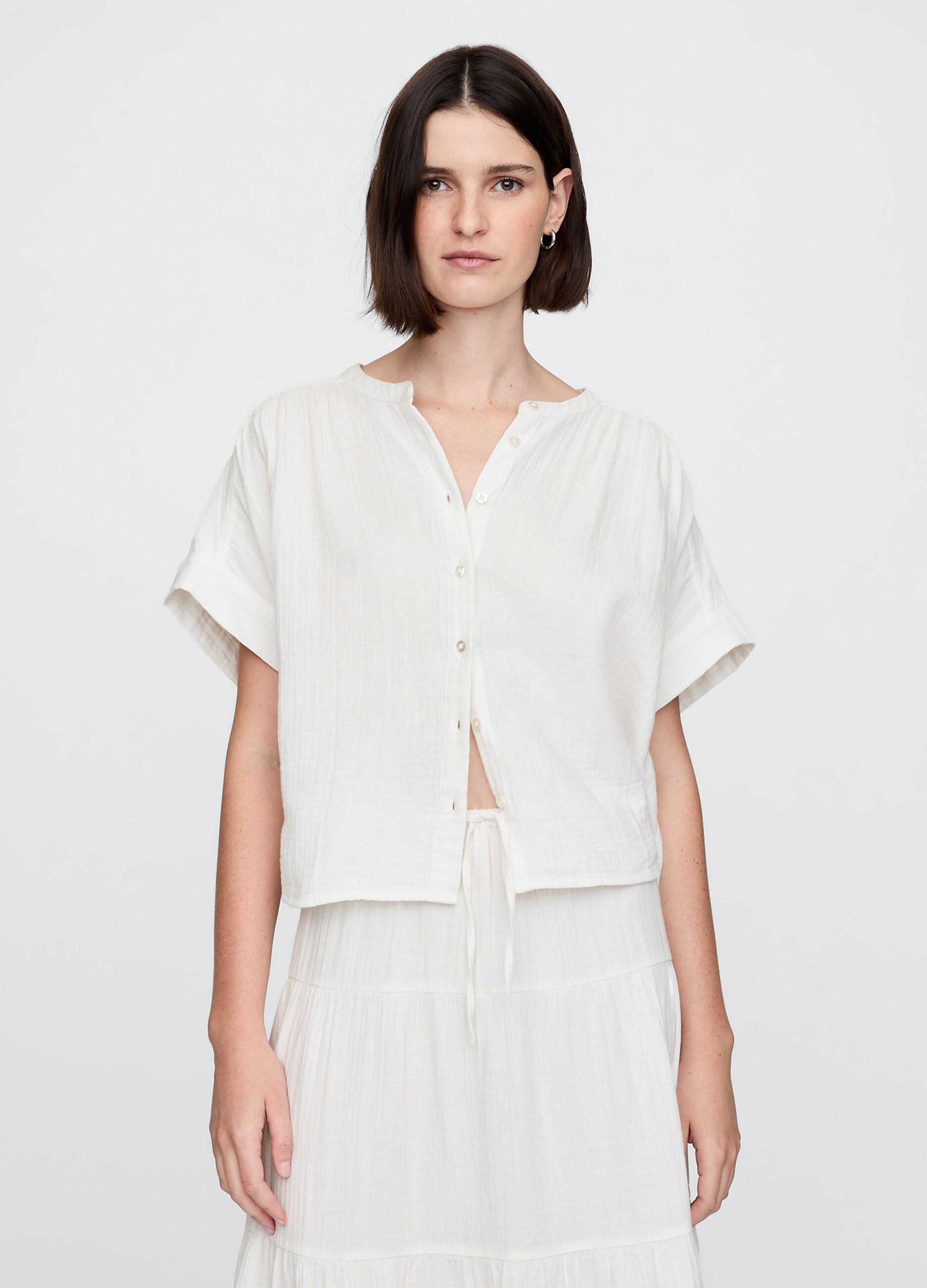 Camicia leggera bianco in tessuto