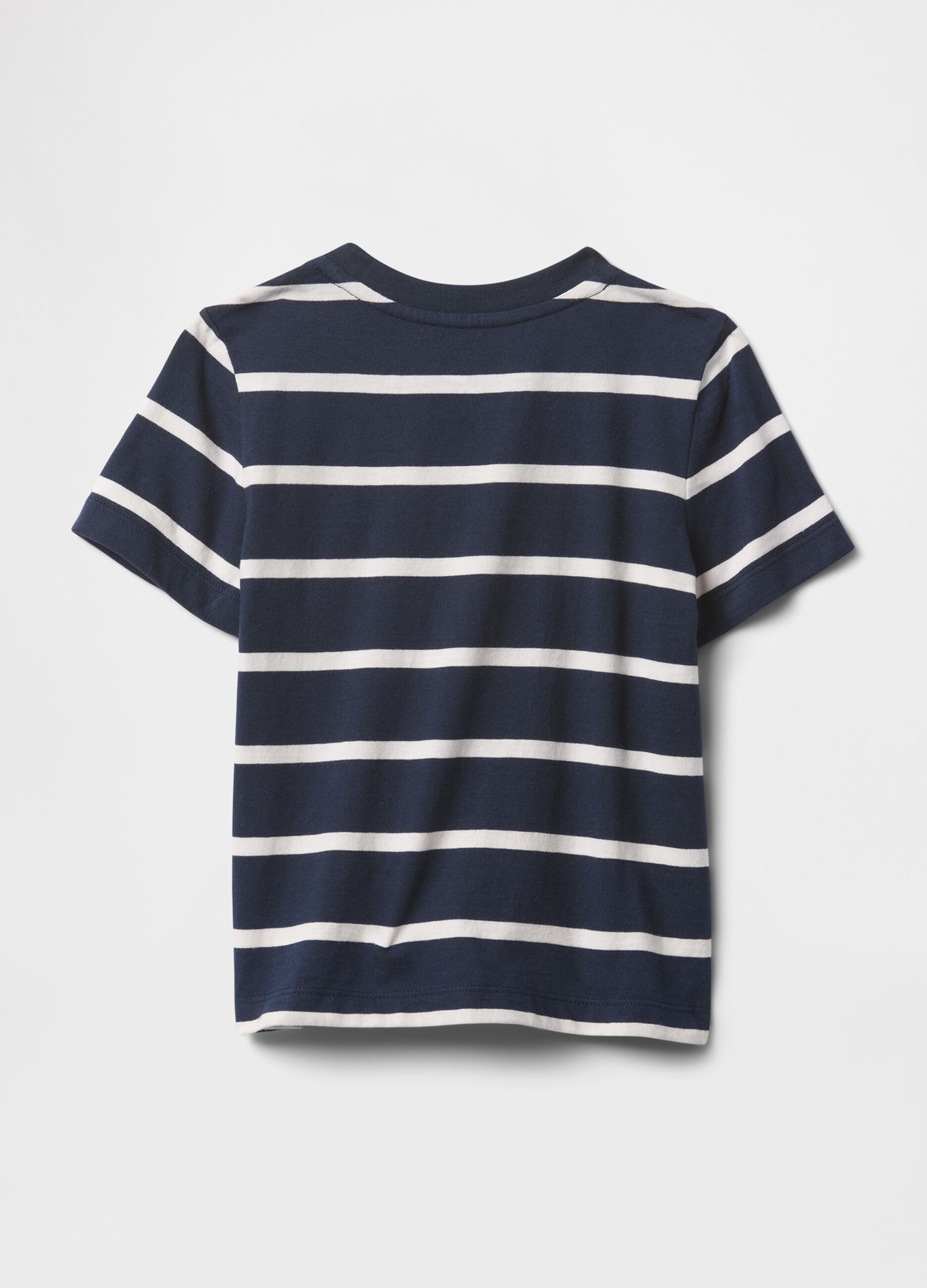 T-shirt a righe blu e bianche_1