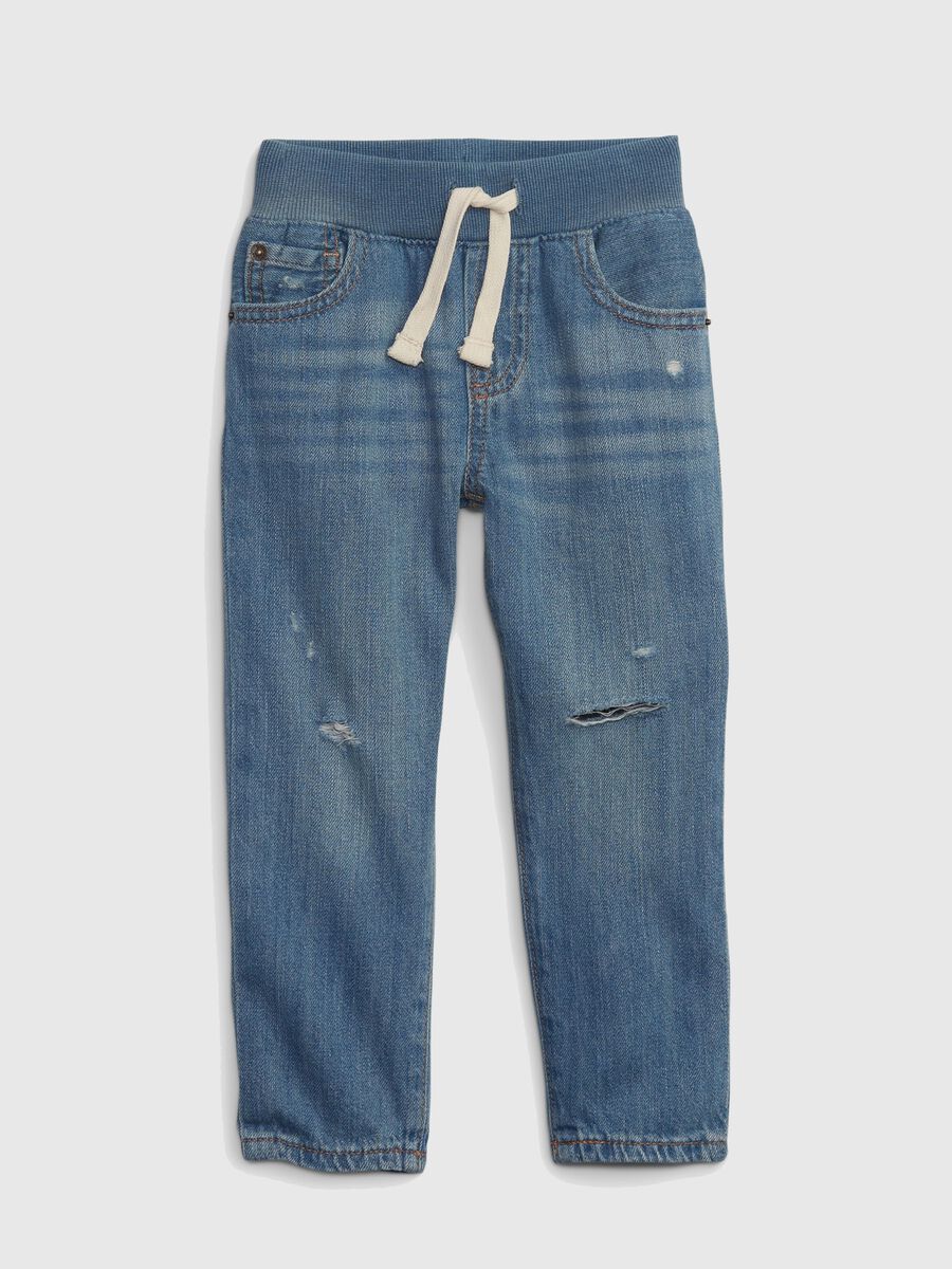Joggers in denim con abrasioni Bimbo_0