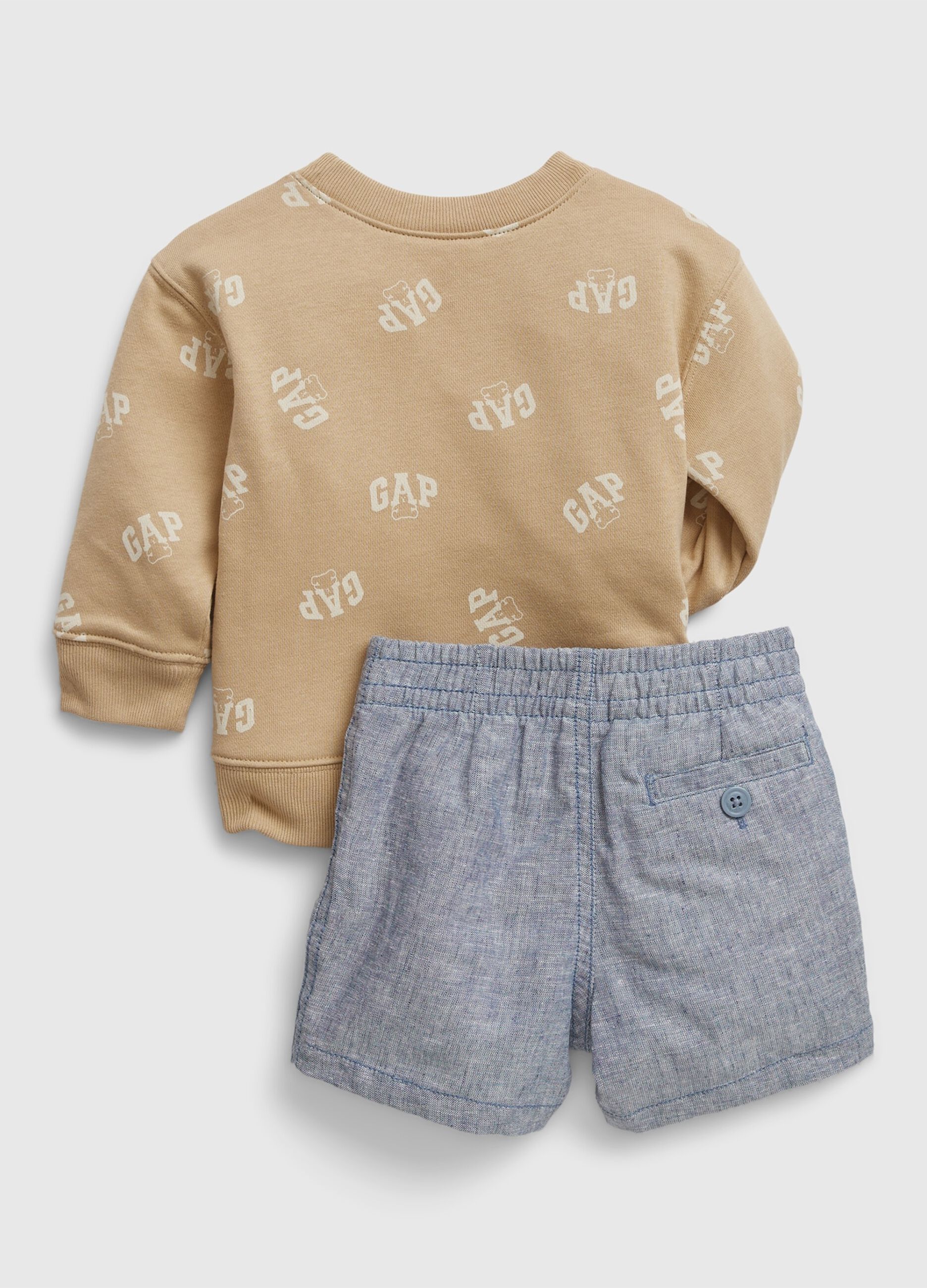 Jogging set with sweatshirt and shorts in cotton_1
