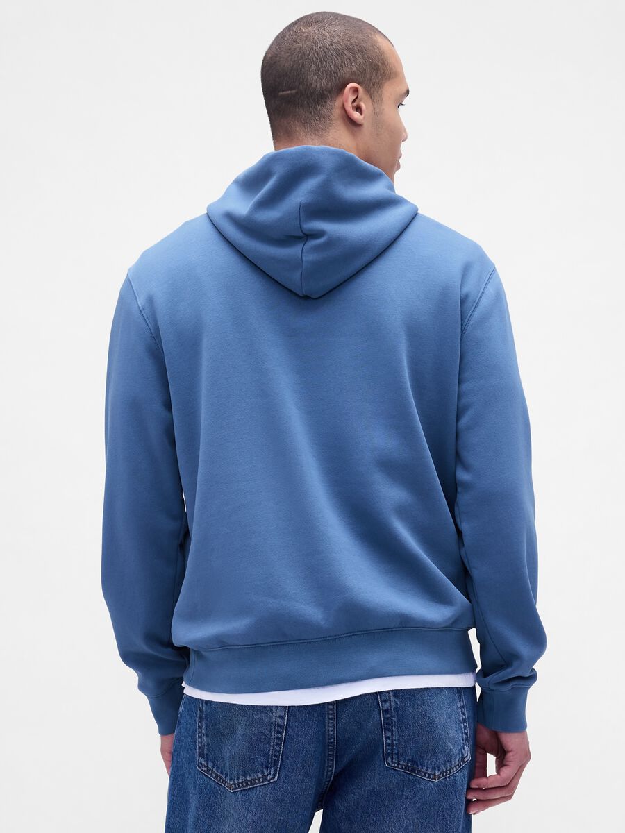 Felpa blu con cappuccio Uomo_1