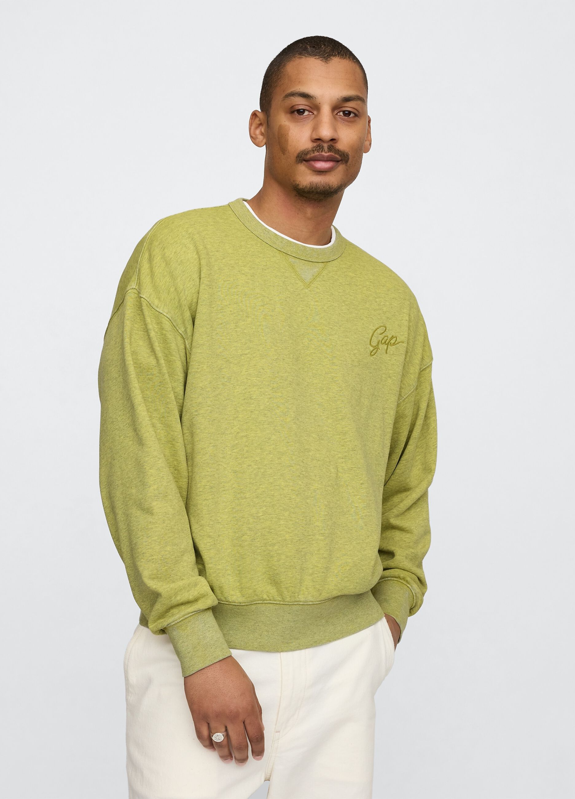 Felpa verde con logo ricamato
