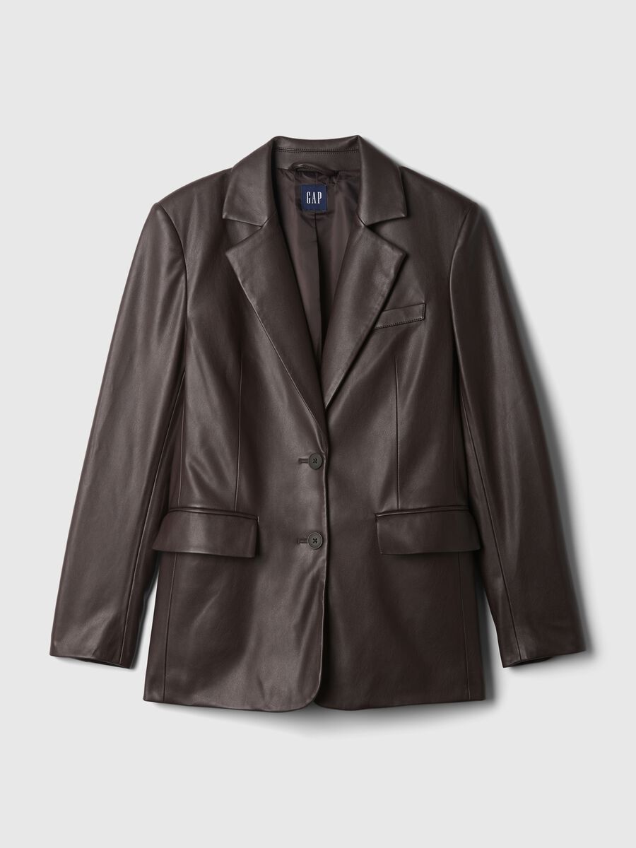 Blazer monopetto effetto lucido Donna_4