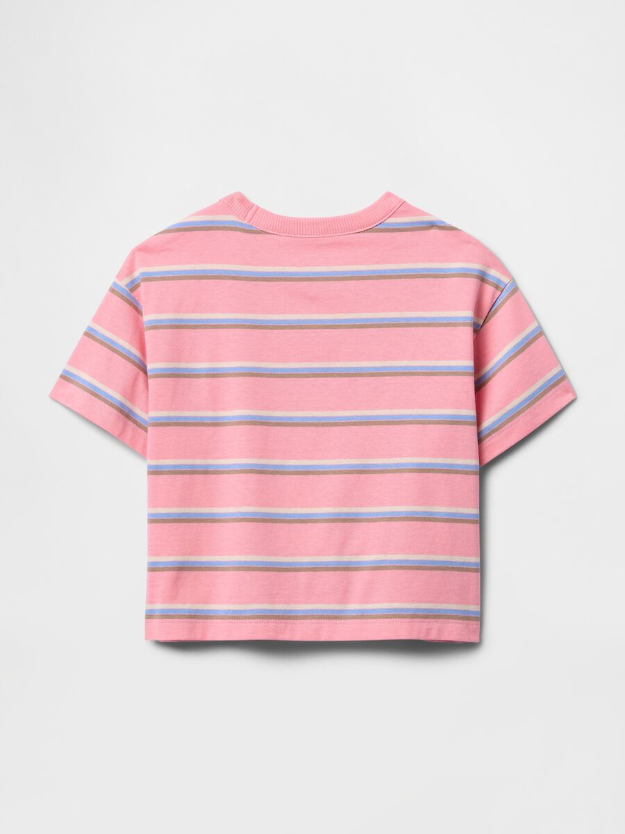 Pink striped pure cotton T-shirt GAP Kids Baby Girl_1
