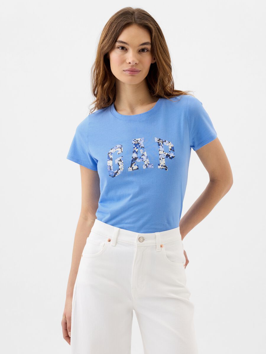 T-shirt stampa logo floreale Donna_2