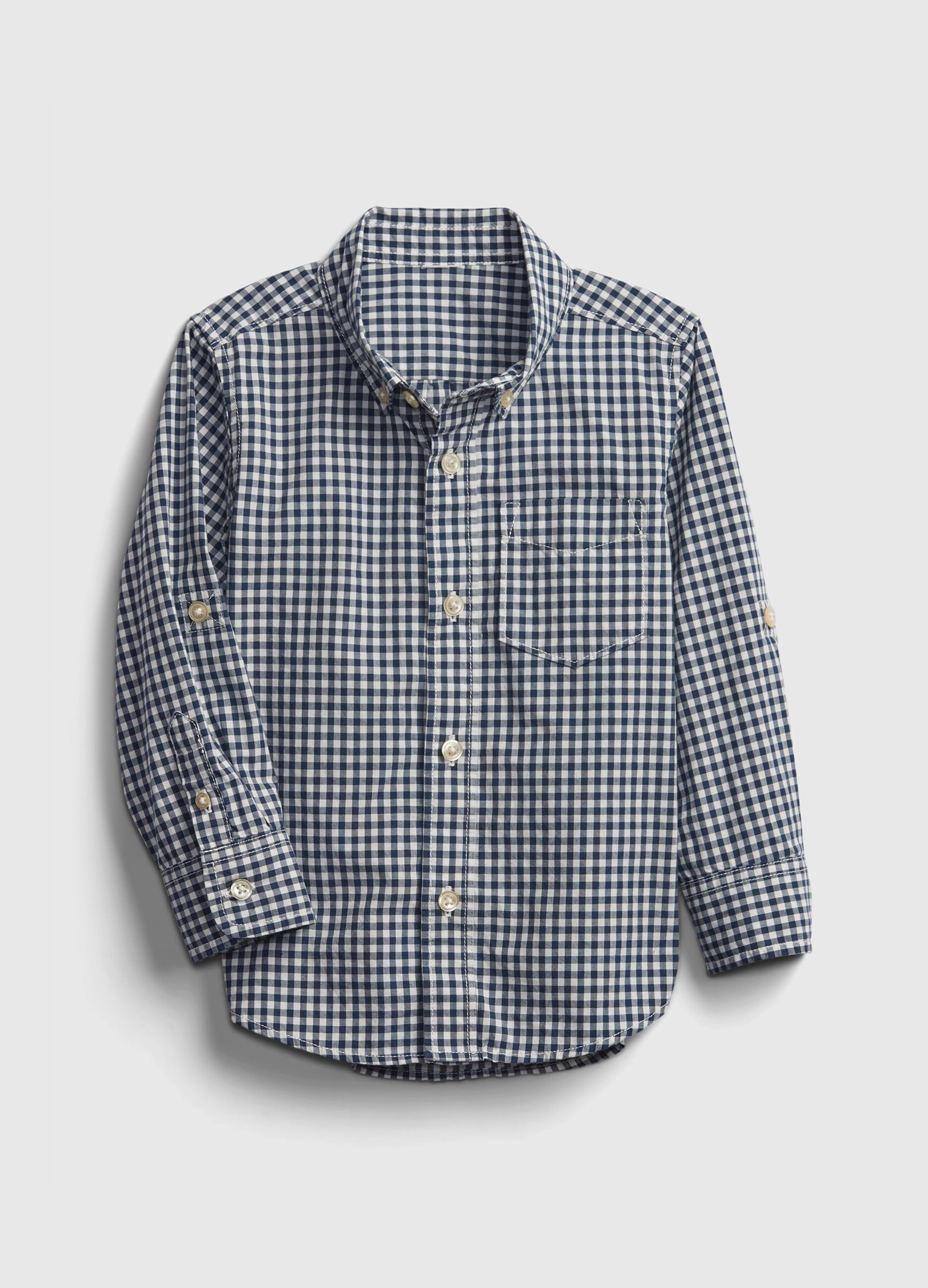 Cotton shirt with gingham pattern_1