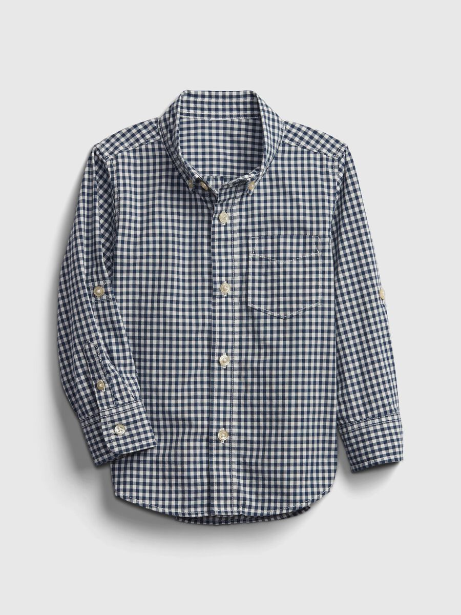 Camicia in cotone con fantasia vichy Bimbo_1
