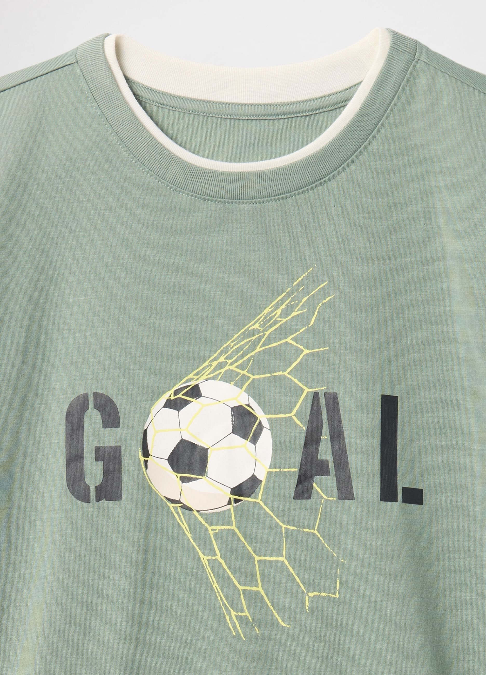 Pigiama verde a tema calcio per bambino_2