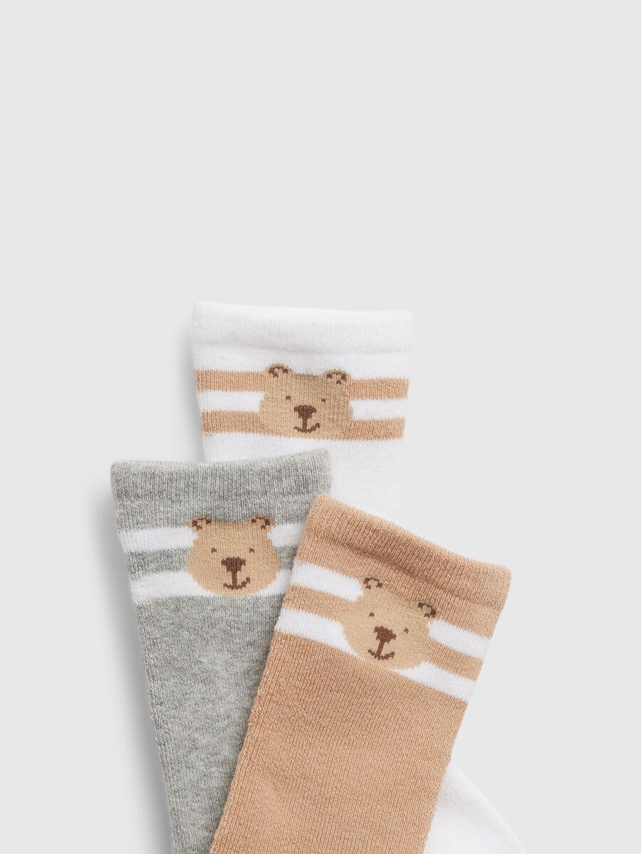 Three-pair pack socks with teddy bear design Newborn_1