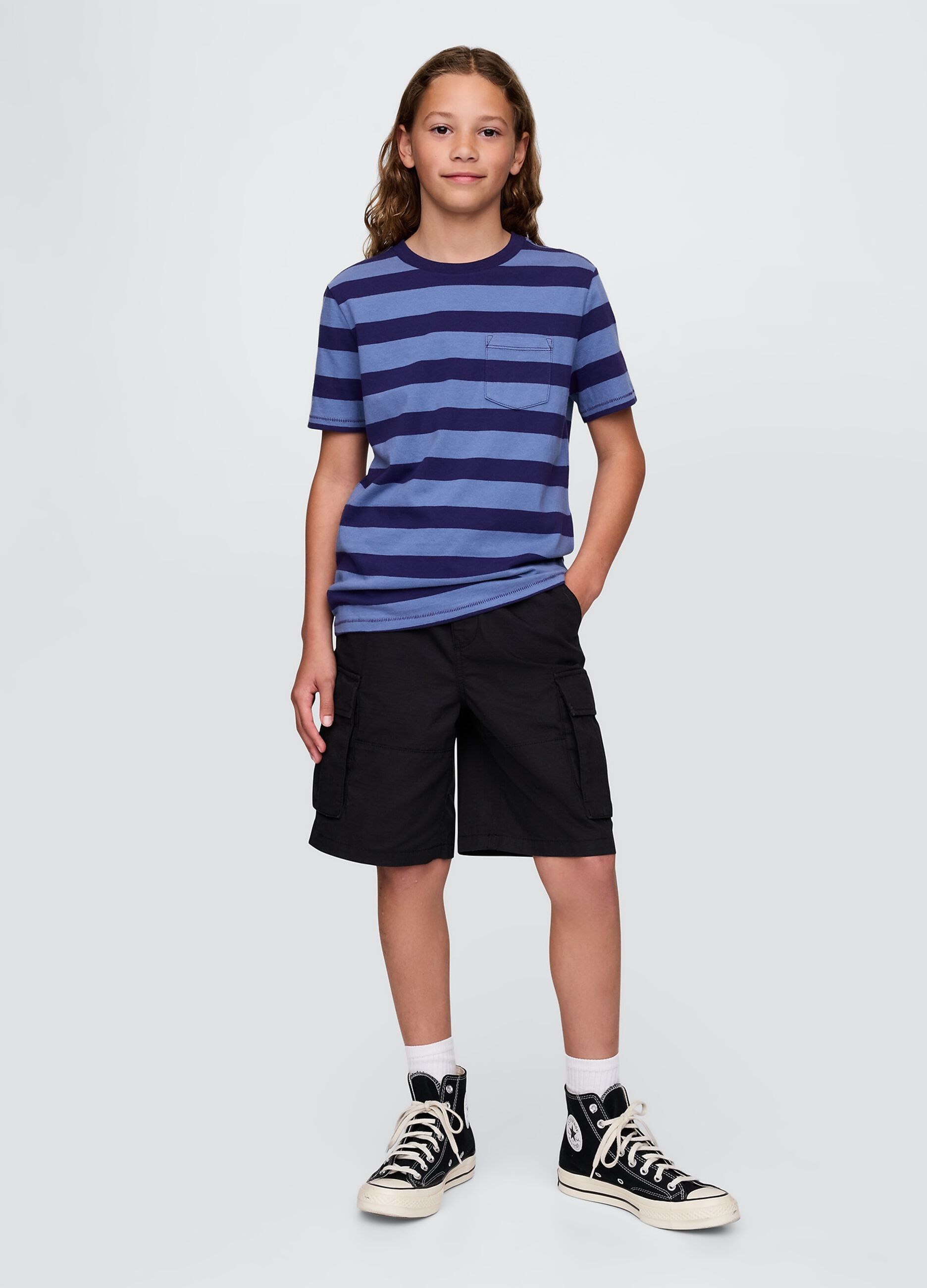 Bermuda cargo nero per bambino