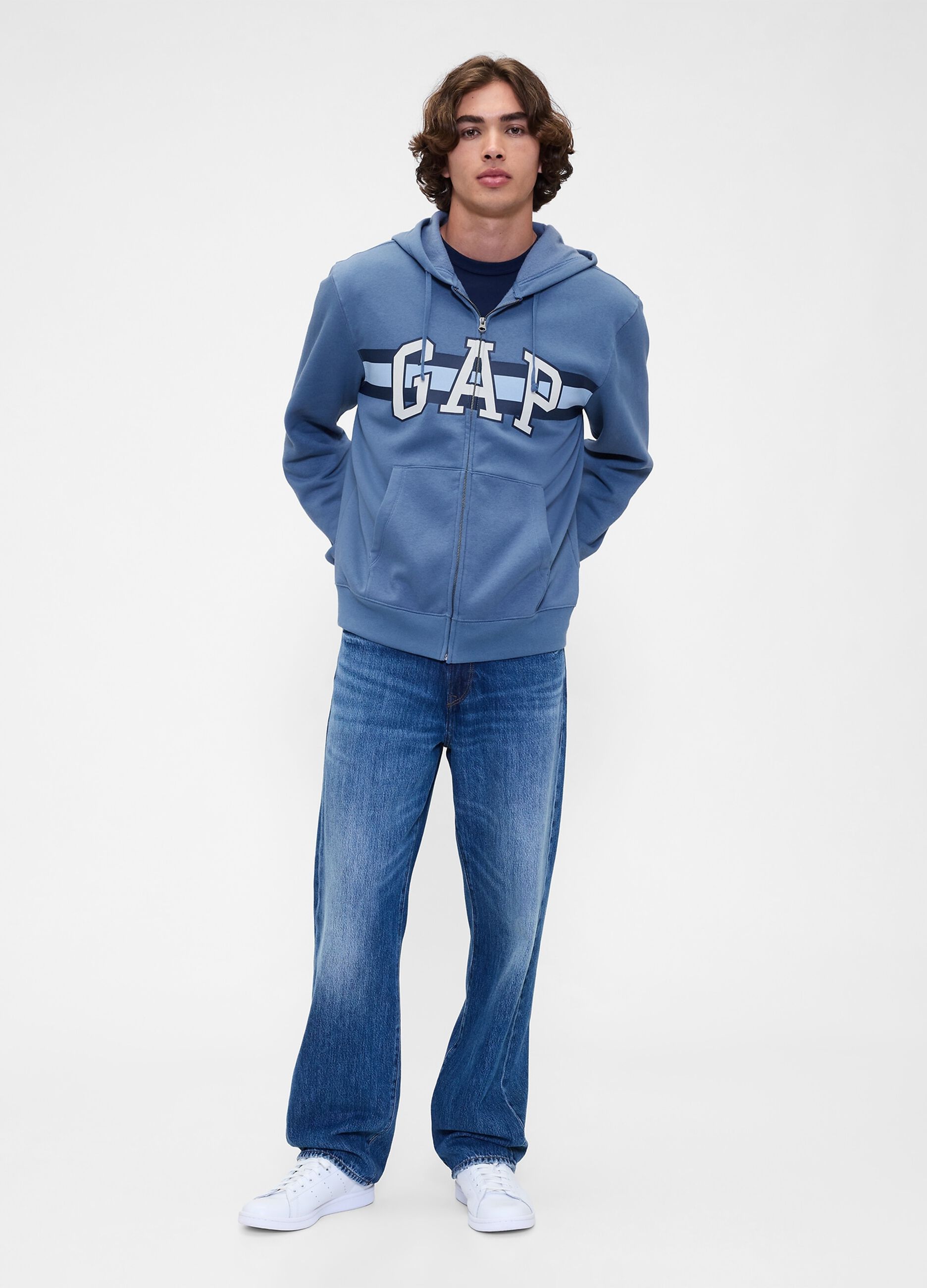 Felpa con chiusura a zip intera