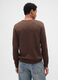 Maglione girocollo marrone in puro cotone_1