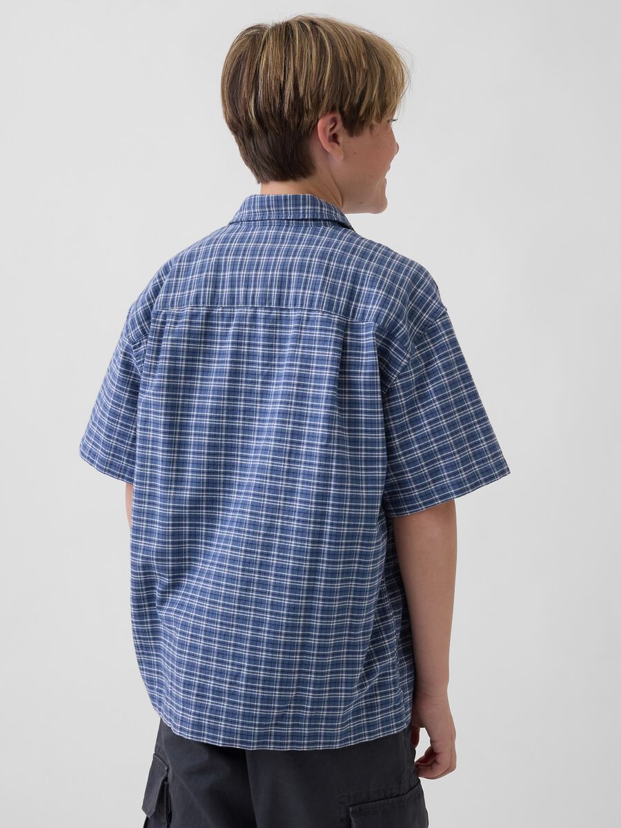 Camicia a maniche corte in cotone elasticizzato Boy_1