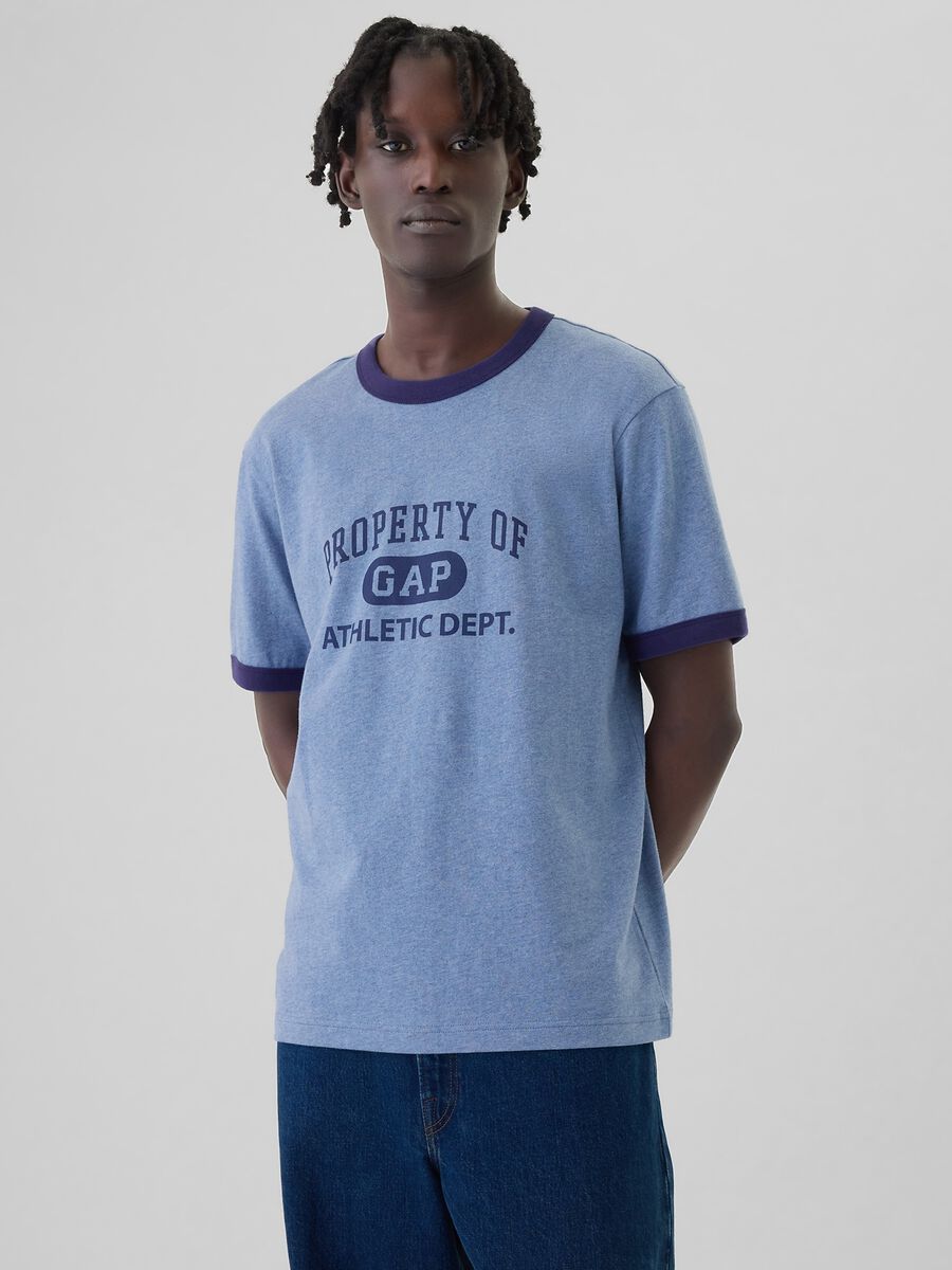 T-shirt in cotone con stampa logo Uomo_0