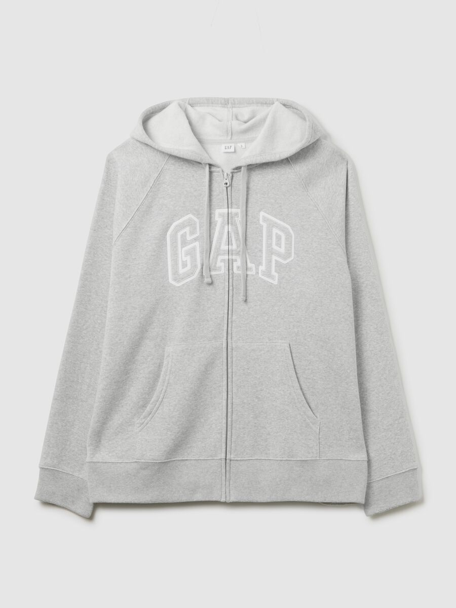 Full-zip con cappuccio ricamo logo Donna_1