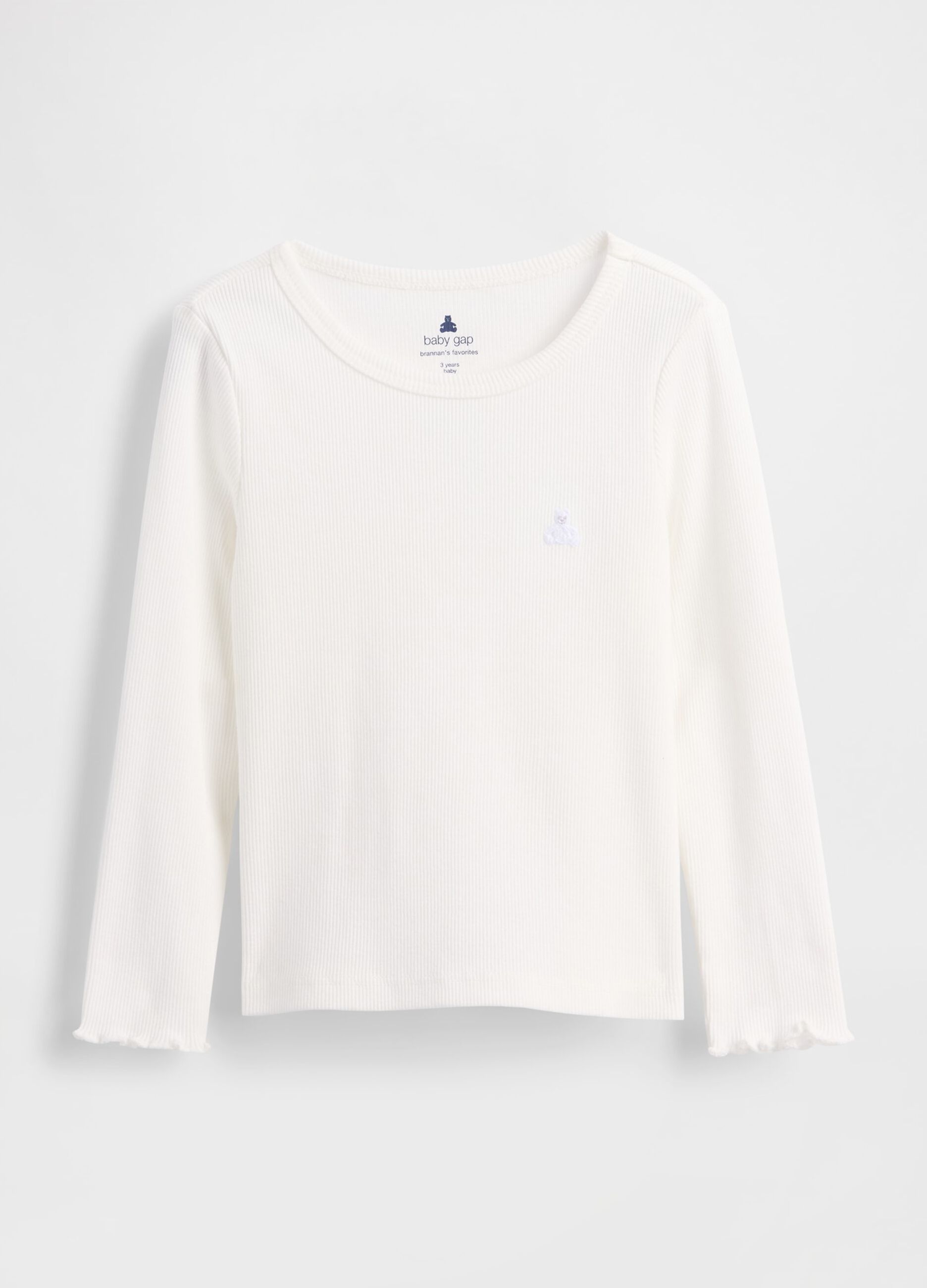 T-shirt bianca a maniche lunghe in cotone
