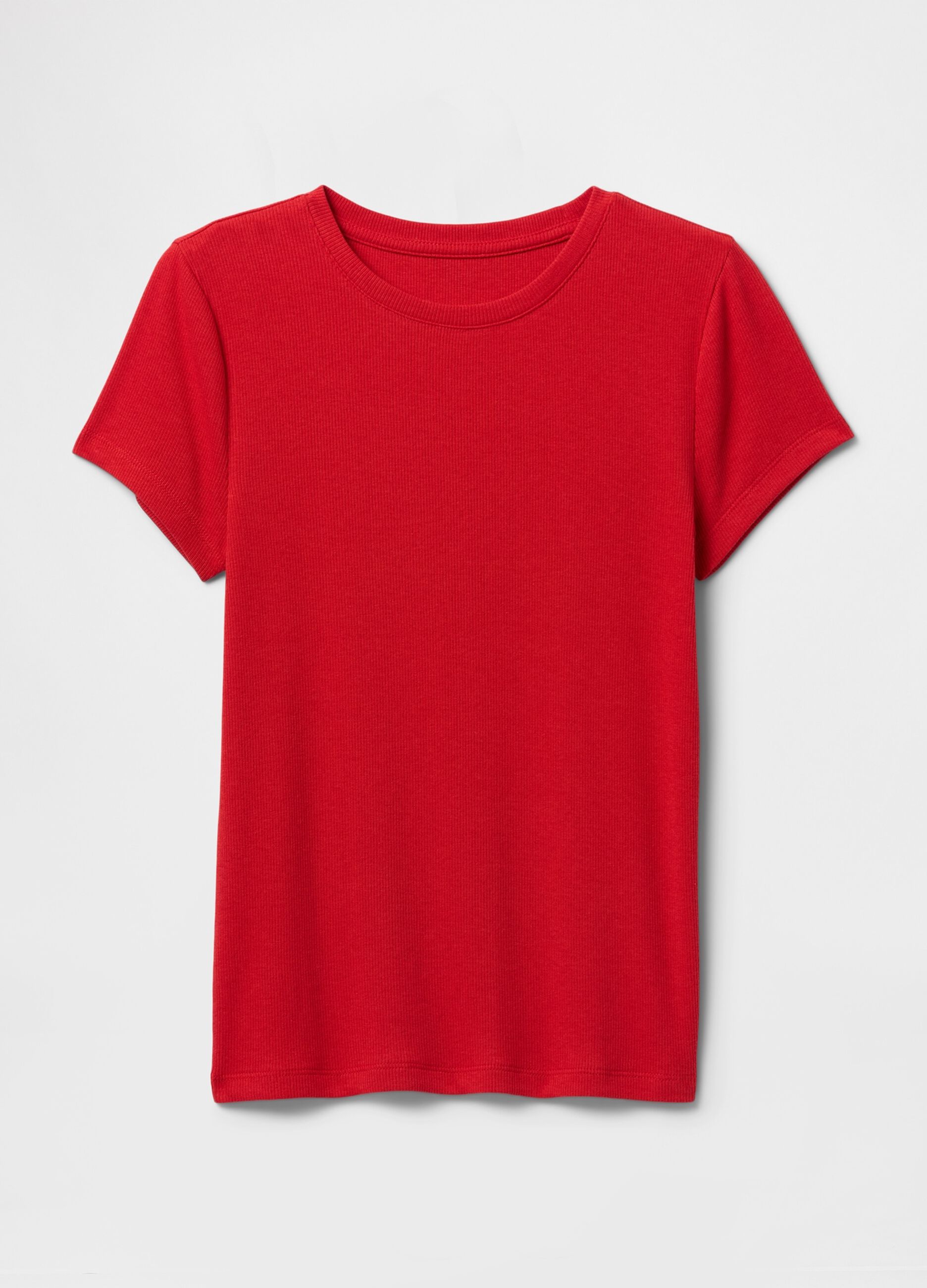 T-shirt slim fit in cotone a costine _3